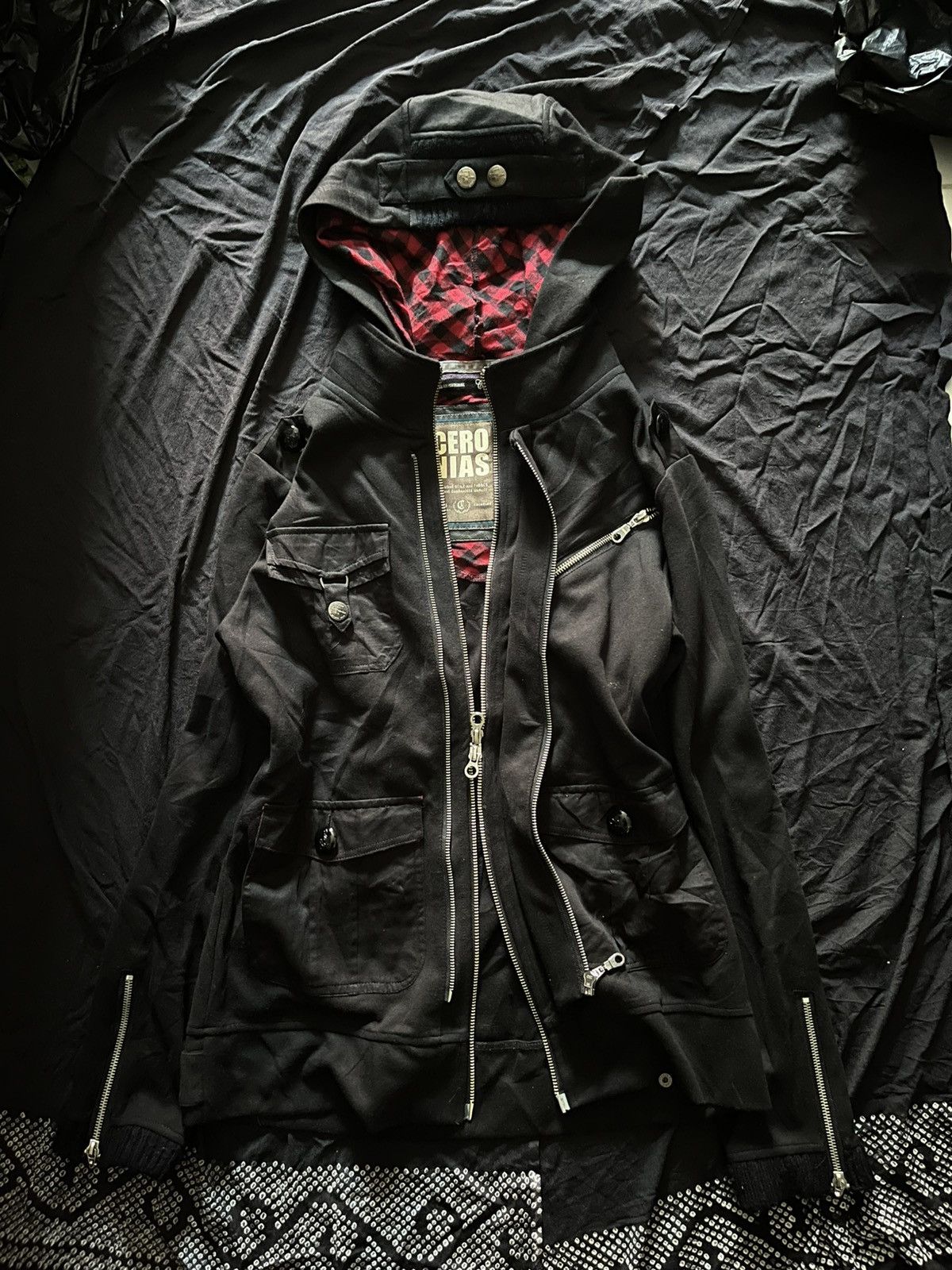 Le Grande Bleu (L.G.B.) Ceronias three layers multi zipper punk hoodie Size US M / EU 48-50 / 2 - 3 Thumbnail