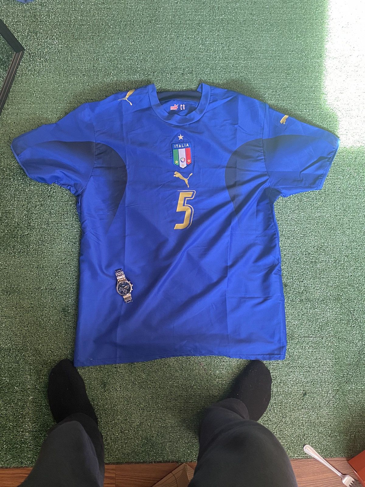 image of 2006 “Cannarvaro” Puma Italy Fc Jersey in Blue, Men's (Size XL)
