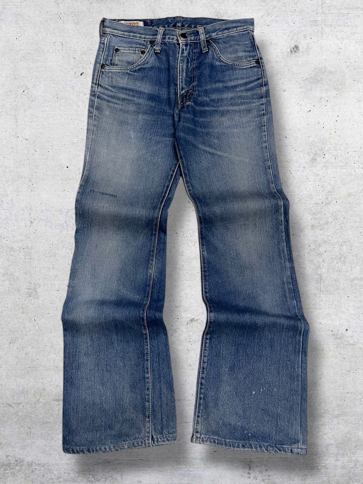 Big John VINTAGE 80S BIG JOHN DESIGNER FLARED CUT DISTRESSED DENIM Size US 28 / EU 44 - 1 Thumbnail
