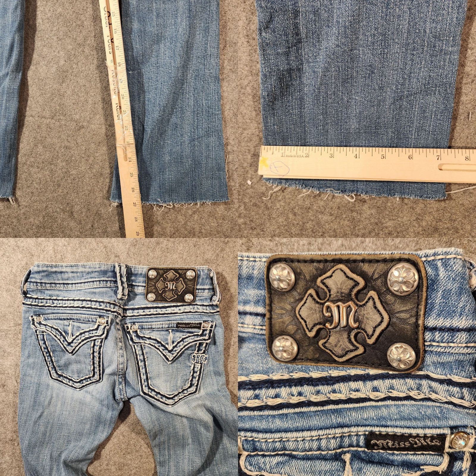 Miss Me VINTAGE Miss Me Jeans Womens Bootcut 25 Blue Low Rise Denim Distressed Pockets 30in Inseam Womens Jeans Size 42" / US 20 - 8 Thumbnail