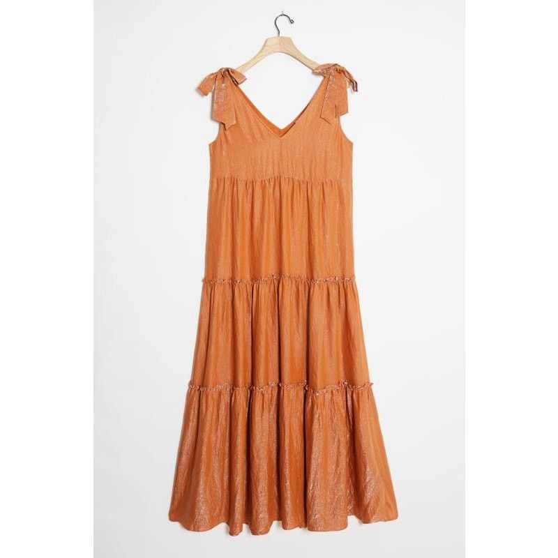Anthropologie New Anthropologie Maeve Soraya Shimmer Tiered Maxi Dress Size S / US 4 / IT 40 - 3 Thumbnail