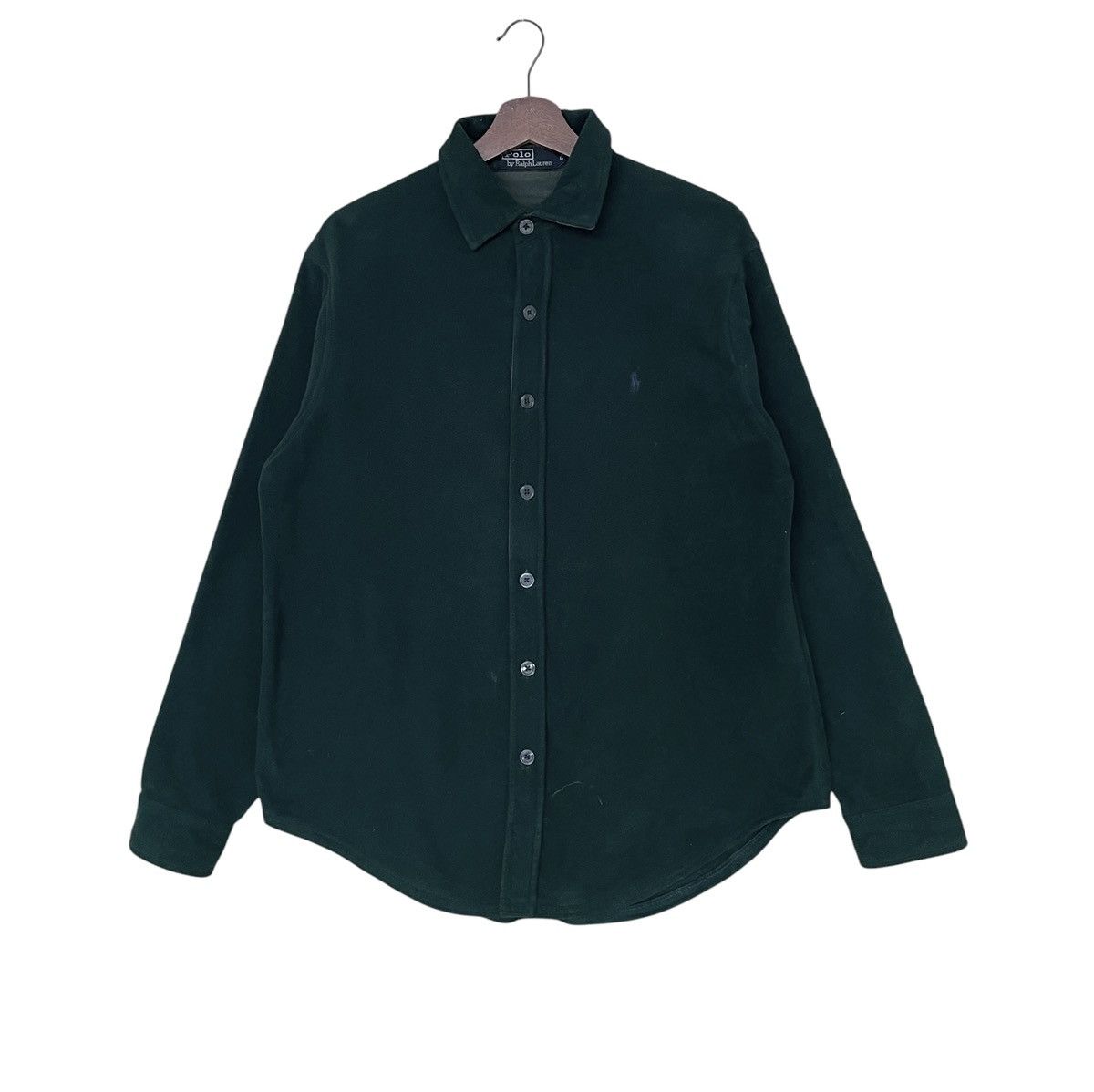 Vintage Vintage Polo by Ralph Lauren Small Pony Denim Shirt 1990s Size US L / EU 52-54 / 3 - 1 Thumbnail