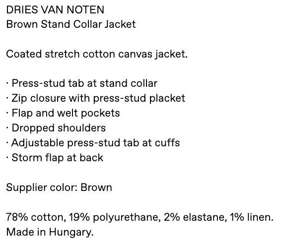 Dries Van Noten Brown standard collar jacket Size US S / EU 44-46 / 1 - 7 Thumbnail