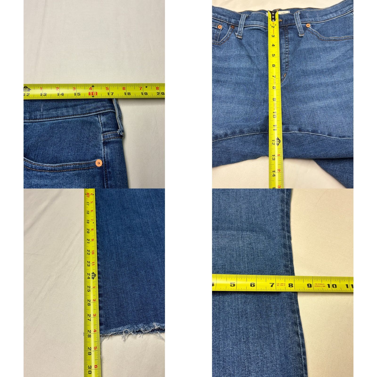 Madewell VINTAGE MADEWELL Cali Demi-Boot Jeans Blue Raw Hem Organic Cotton 31T W34 L28 NB088 Size 34" / US 12 / IT 48 - 9 Thumbnail