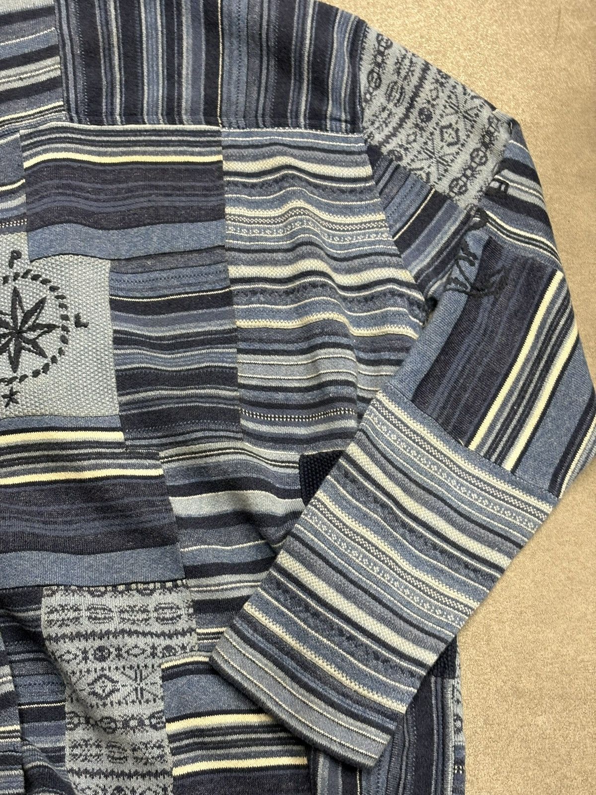 Polo Ralph Lauren Blue Patchwork Workwear Cardigan Ralph Lauren XXL Size US XXL / EU 58 / 5 - 7 Thumbnail