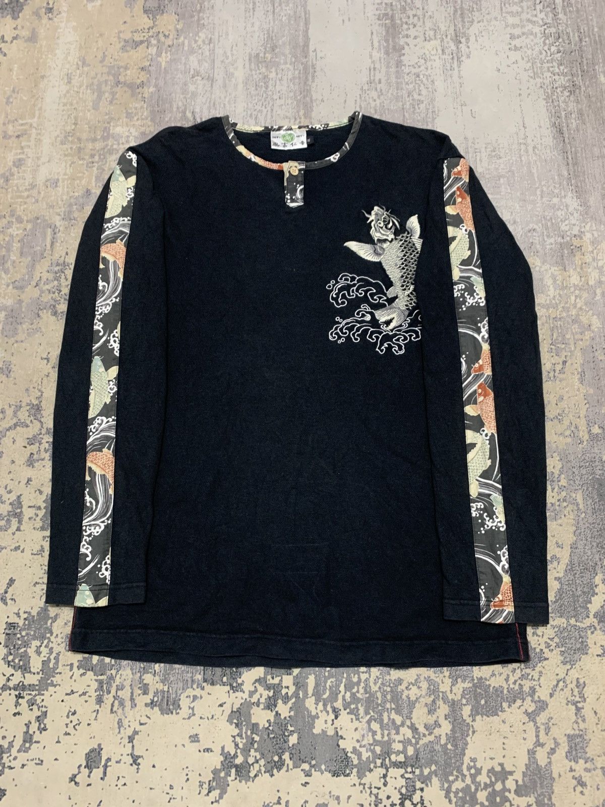 Karakuri Tamashii Vintage Japanese Koi Fish Embroidery Sukajan Shirt Size US XL / EU 56 / 4 - 5 Thumbnail