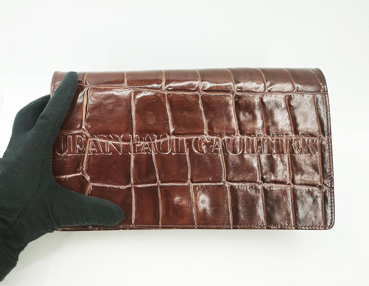 Jean Paul Gaultier JEAN PAUL GAULTIER Brown Croc embossed clutch sling bag Size ONE SIZE - 4 Thumbnail