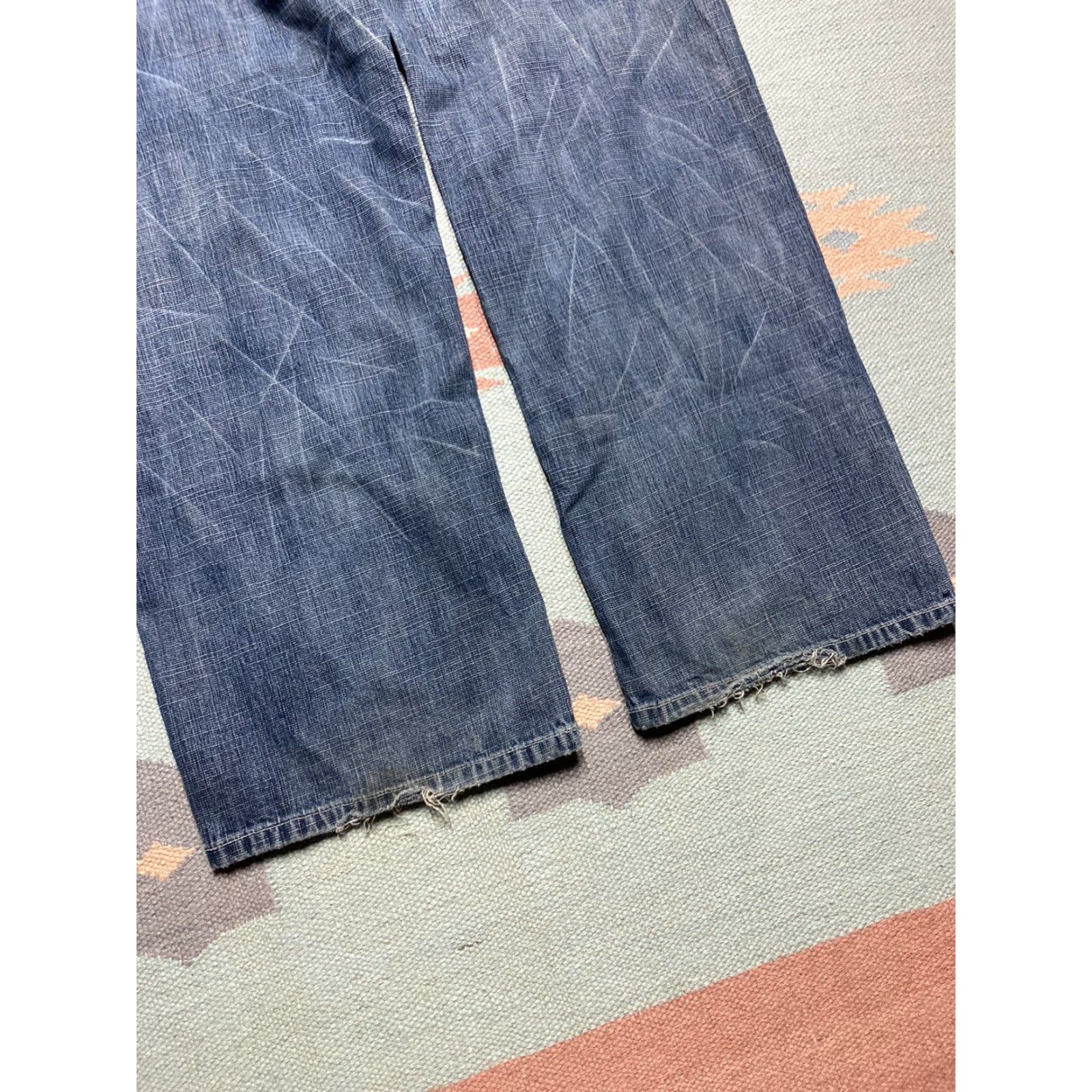 Phat Farm VINTAGE Phat Farm Jeans Men 38x33 Embroidered Wide-Leg Grunge Blue 38 33 Pipes Size US 38 / EU 54 - 3 Thumbnail