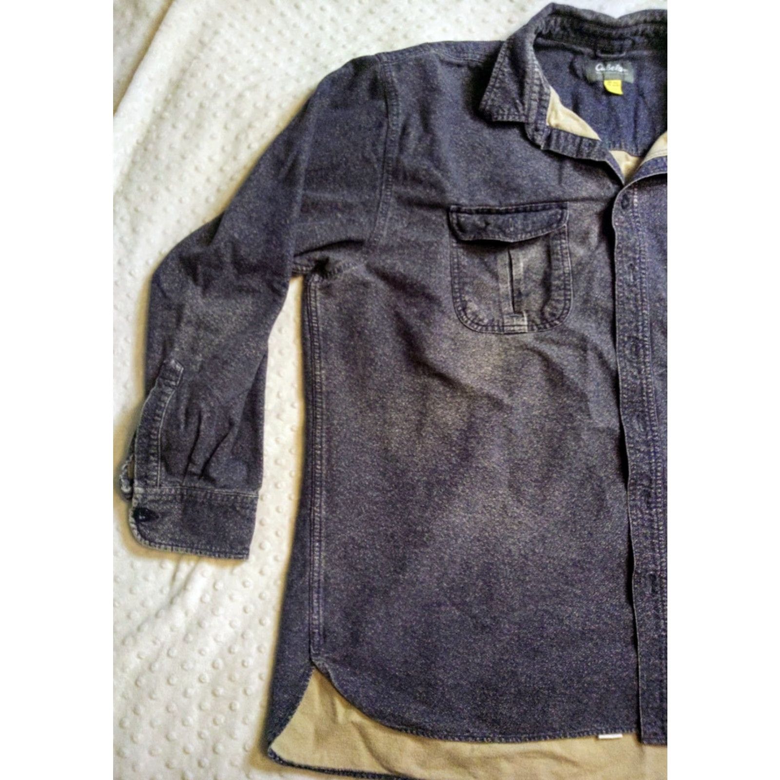 Vintage Cabela's Shirt Mens 3XL Tall Long Sleeve Button Front Pockets Heavy Navy Blue Size US XXL / EU 58 / 5 - 3 Thumbnail