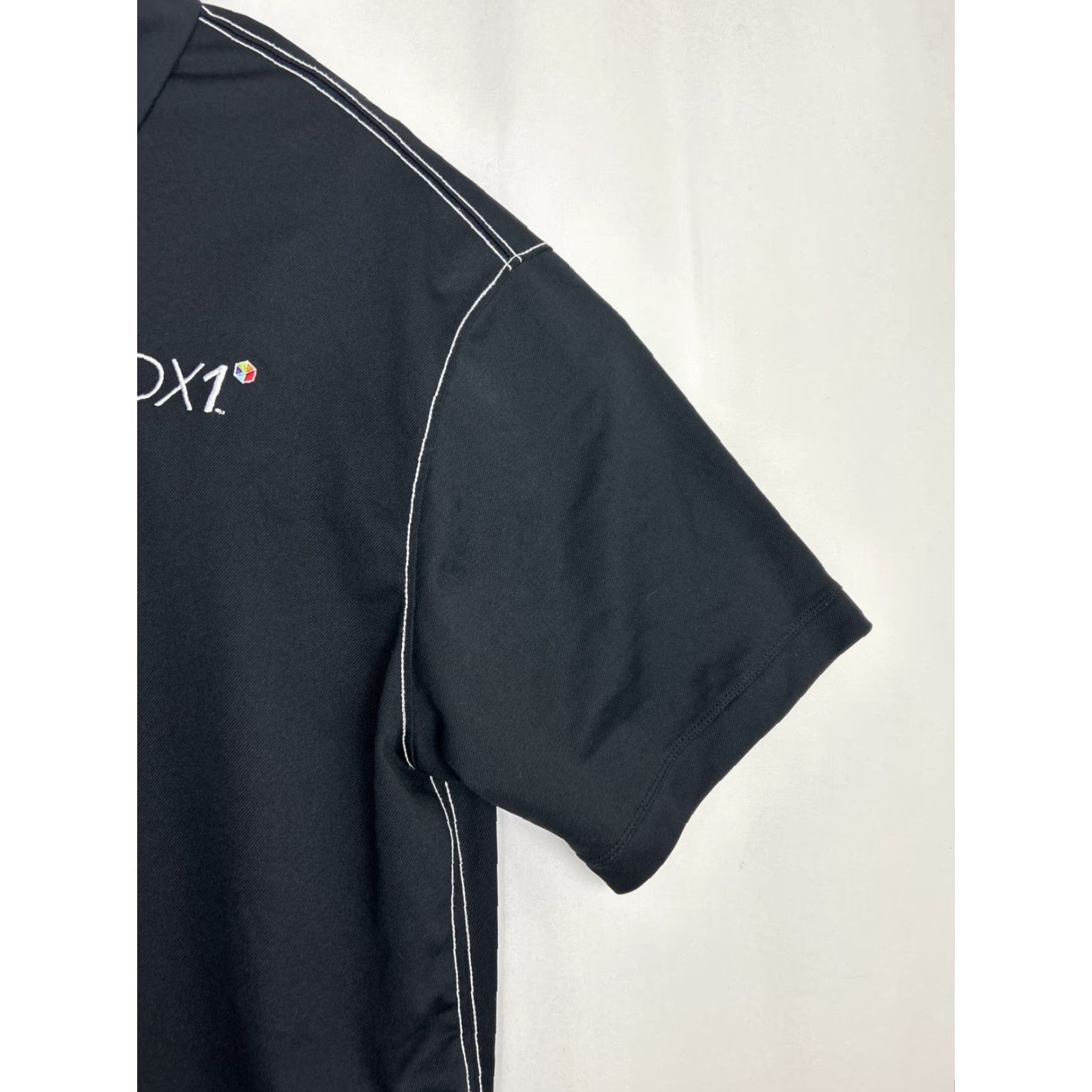 Nike Nike Golf DRI-FIT Mens XL Black Polo Embroidered DX1 Logo Sleeve 90s? Size US XL / EU 56 / 4 - 5 Thumbnail