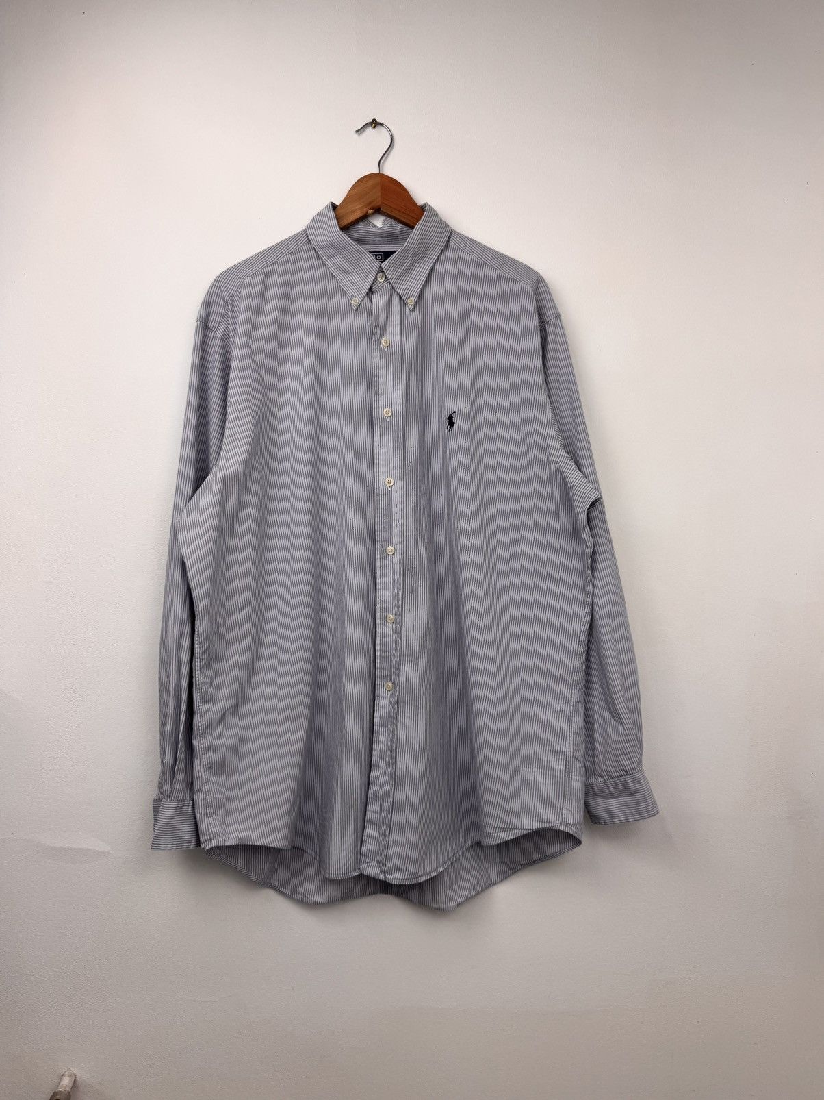 Polo Ralph Lauren Polo Ralph Lauren Men Striped Shirt Light Blue Size XL Size US XL / EU 56 / 4 - 1 Thumbnail