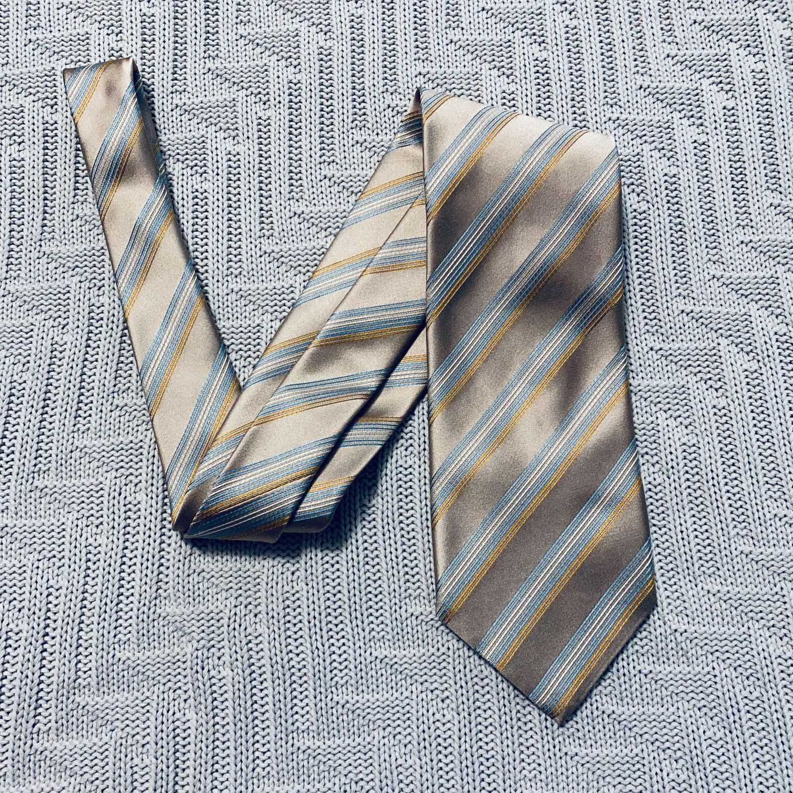 Vintage Silk bronze striped tie Size ONE SIZE - 1 Thumbnail