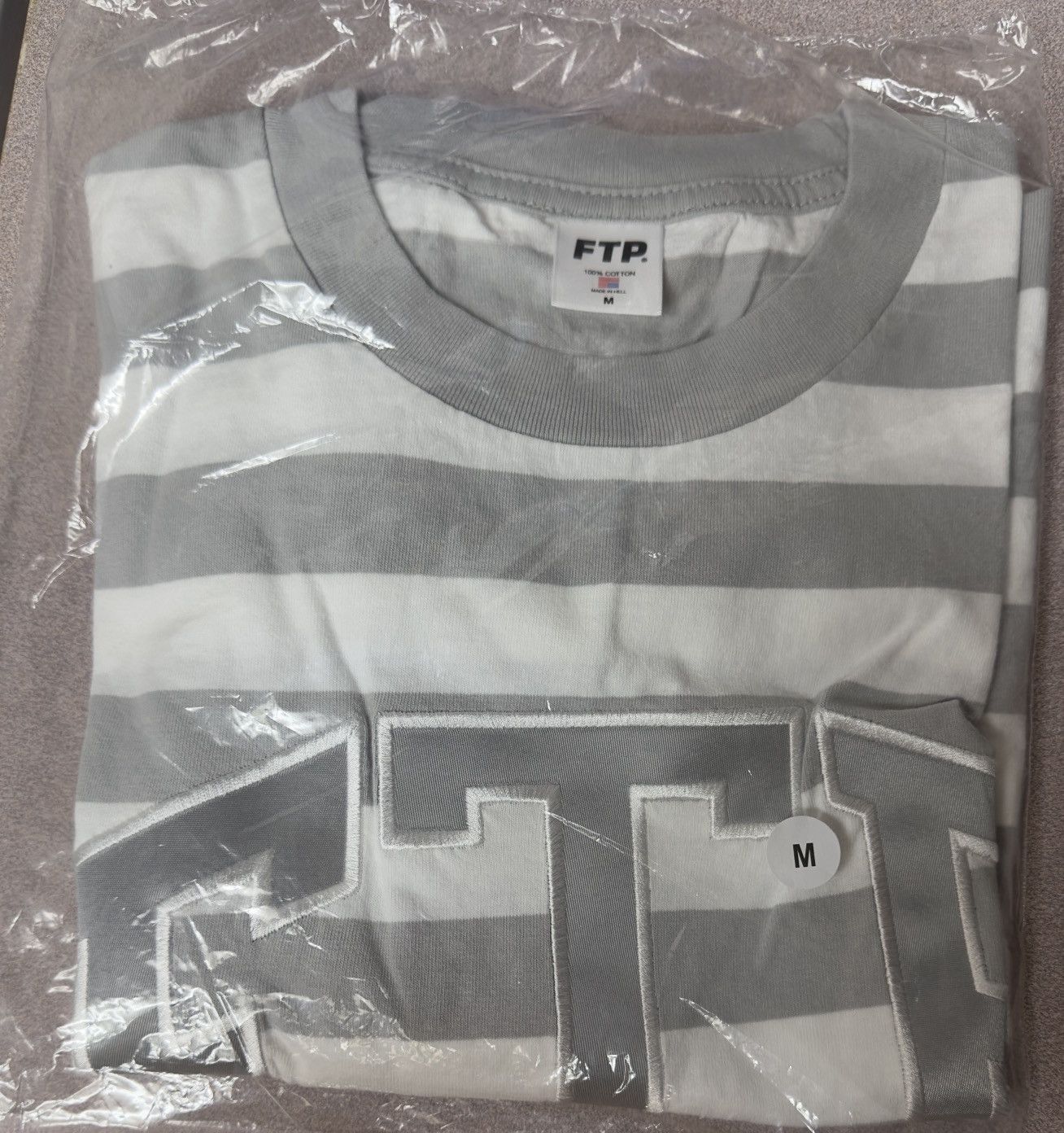 Fuck The Population FTP - Striped Arch Logo Tee (Gray) Size US M / EU 48-50 / 2 - 2 Thumbnail