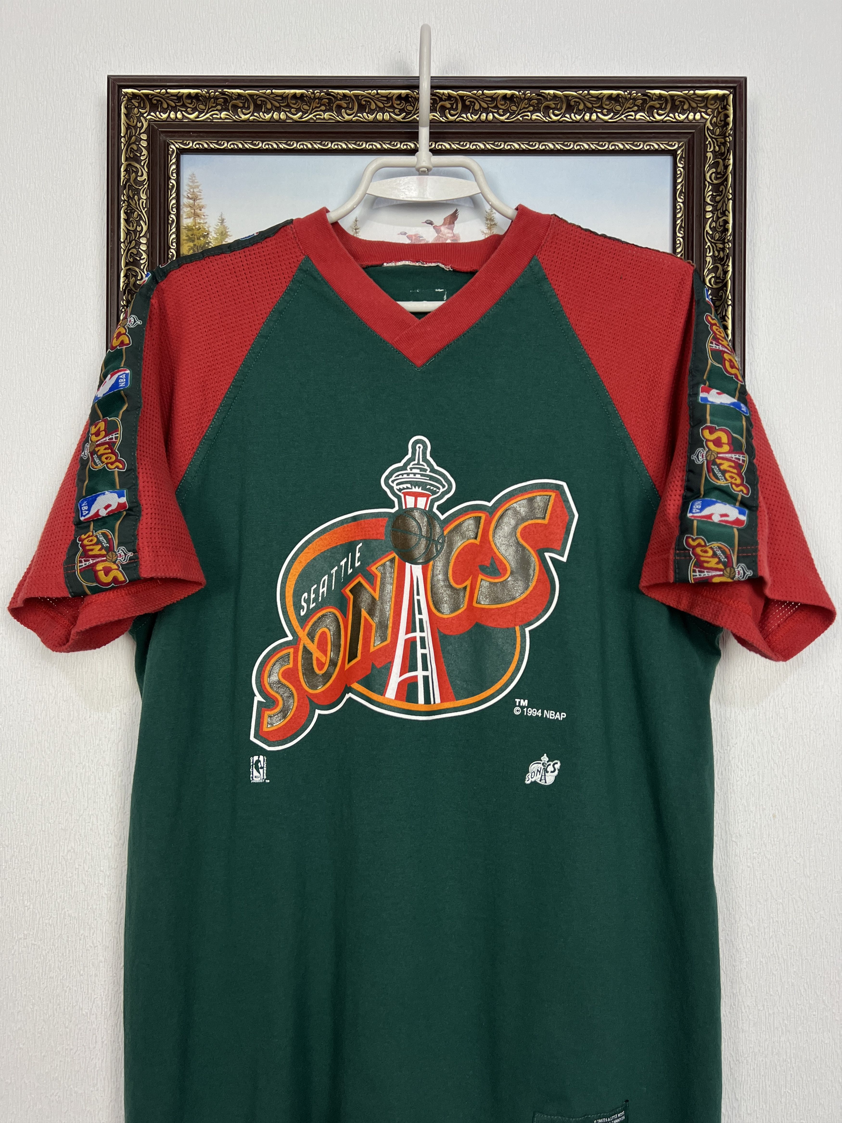Champion Vintage Seattle Super Sonics Warm Up Jersey Over Print Shirt Size US L / EU 52-54 / 3 - 2 Thumbnail