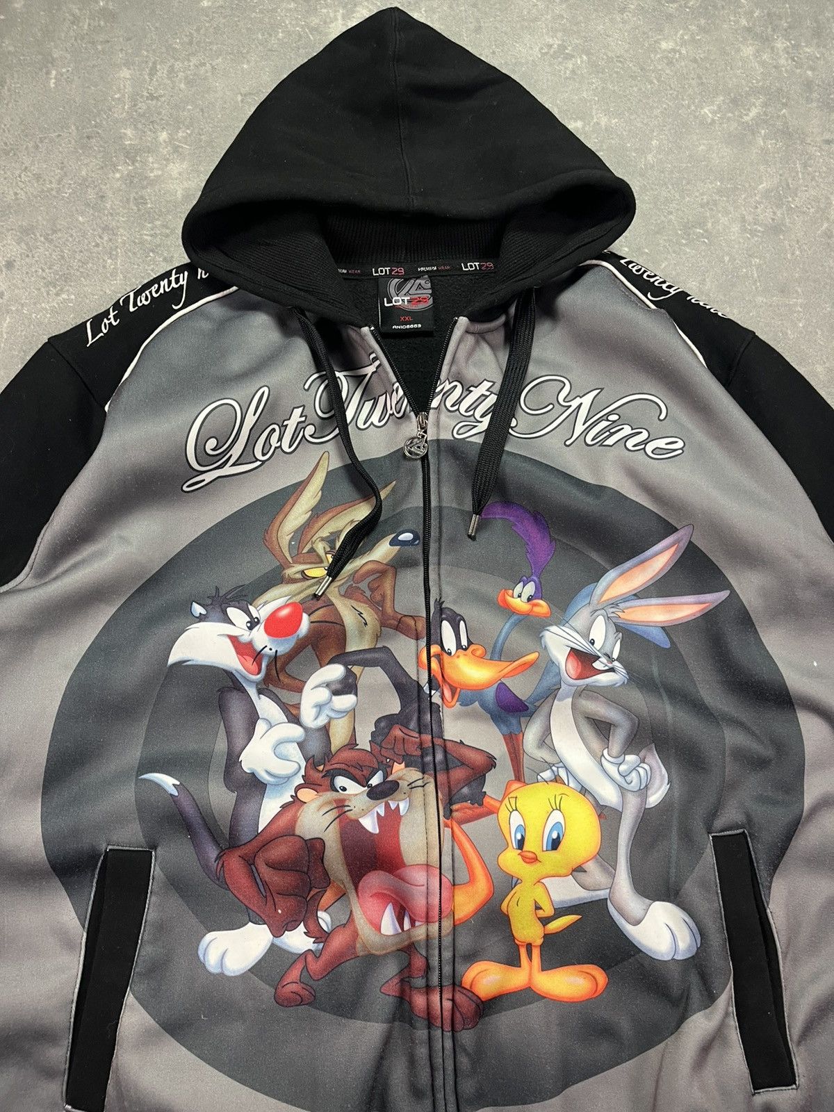 Warner Bros Lot29 Looney Tunes Big Logo Baggy Zip Hoodie XXL Y2K Vintage Size US XXL / EU 58 / 5 - 10 Thumbnail