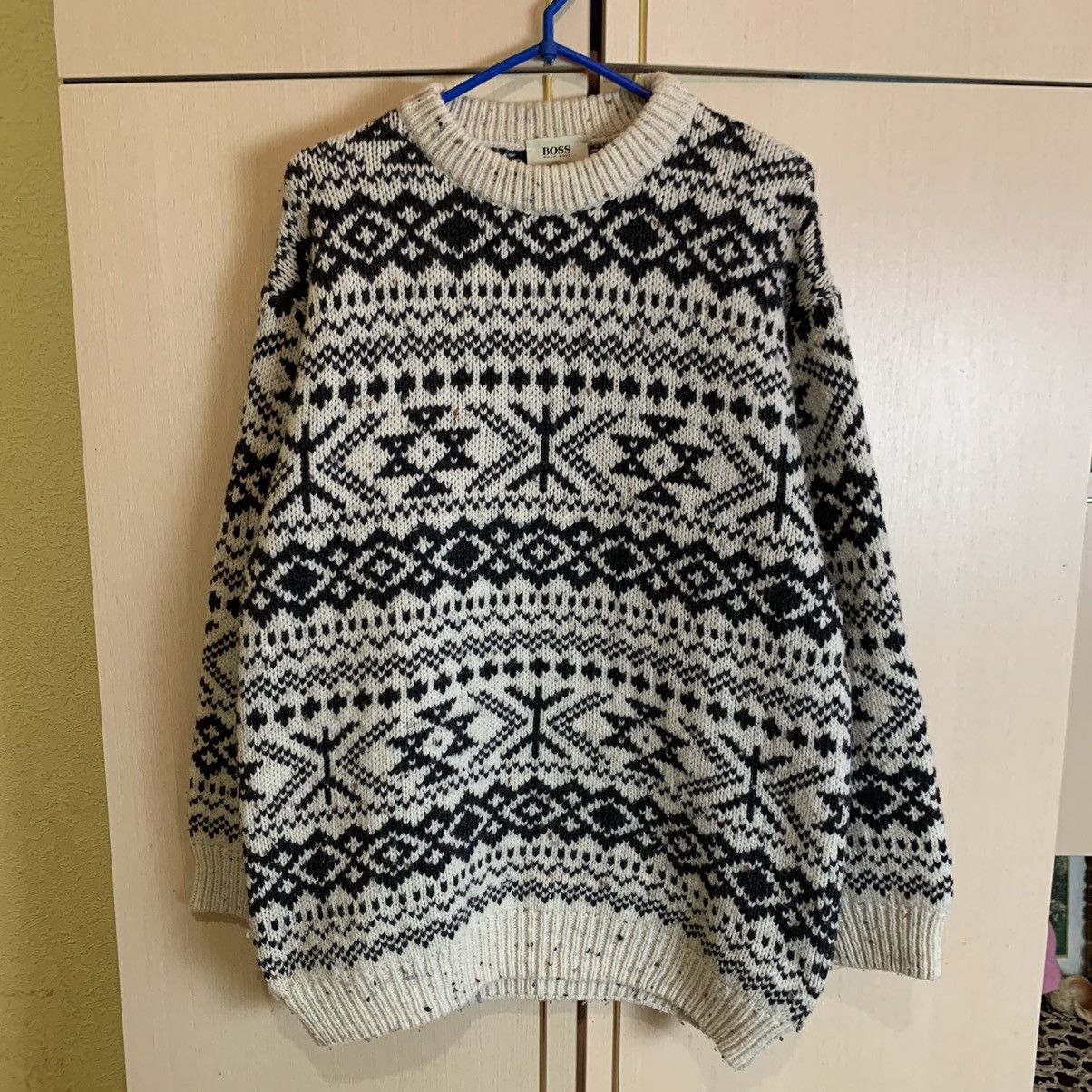 Hugo Boss Vintage Hugo Boss Knitted Lammwolle Sweater Made In Italy Size US L / EU 52-54 / 3 - 1 Thumbnail