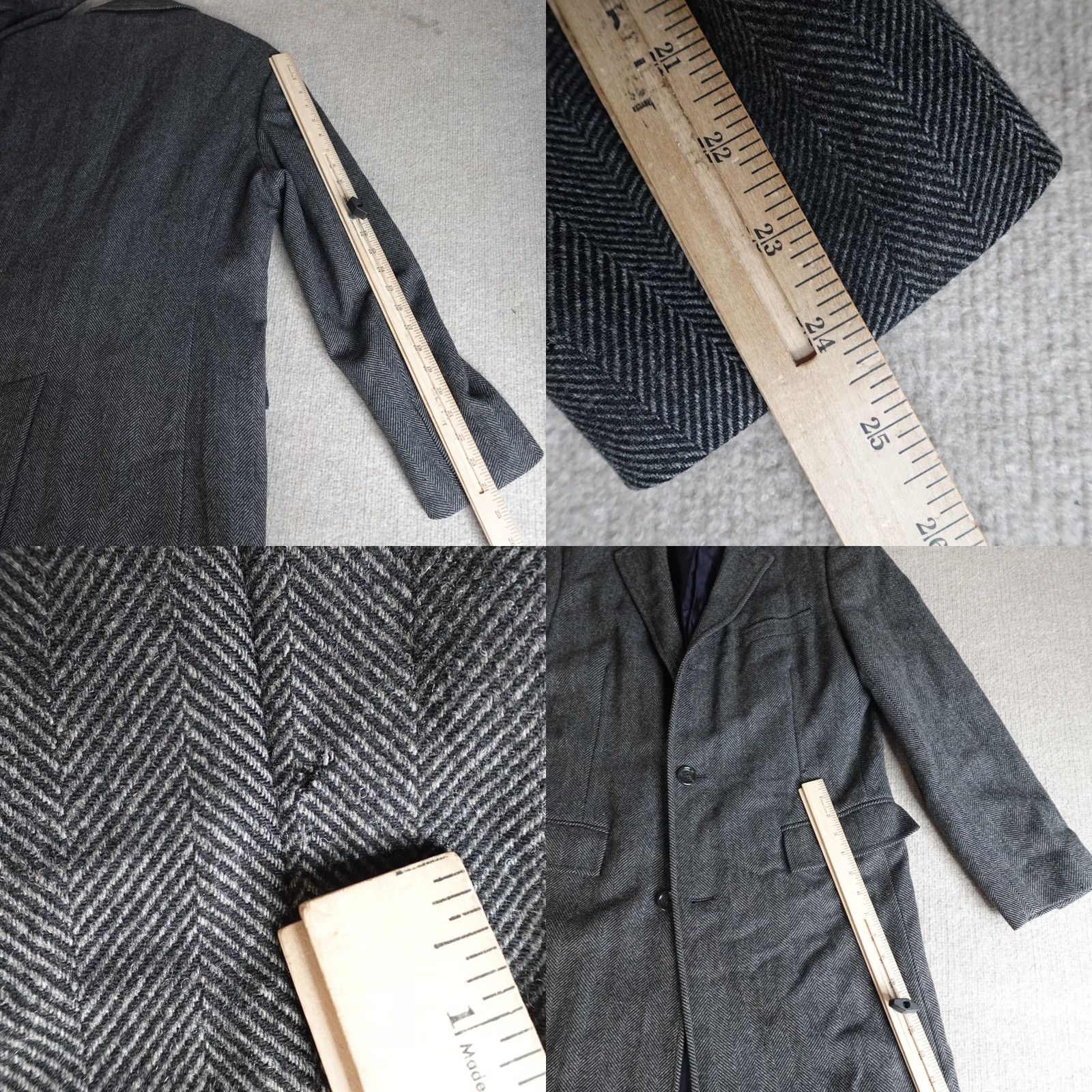 J.Crew J.CREW Mens Topcoat 40S Gray Herringbone Moon Tweed 03358 Coat Wool Tweed Overcoat Long Fall Winter Mens Size US XXS / EU 40 - 9 Thumbnail