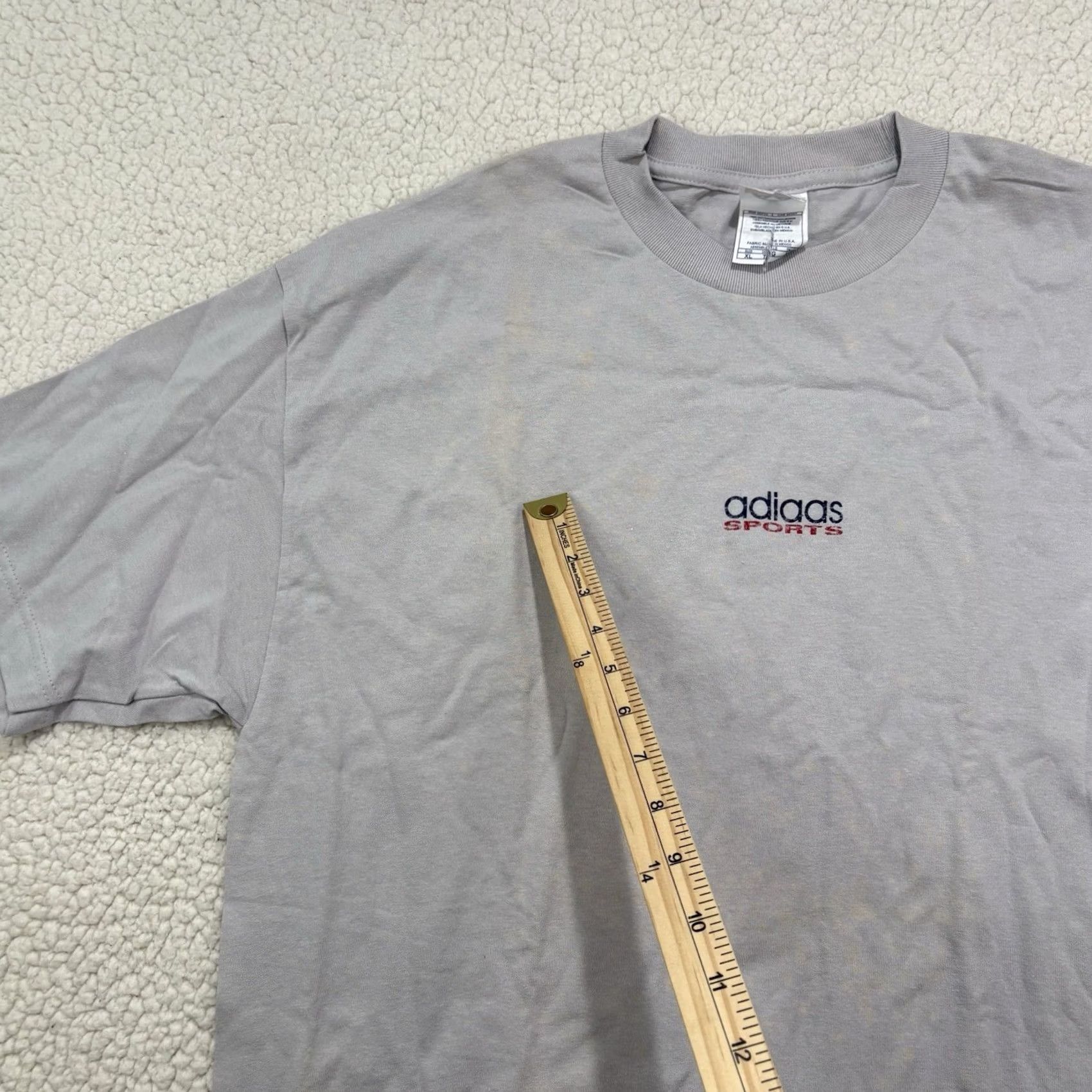 AAA VINTAGE Adidas Sports Graphic Tee Mens XL Center Spell Out Logo Grey 90s AAA Shirt Size US XL / EU 56 / 4 - 6 Thumbnail