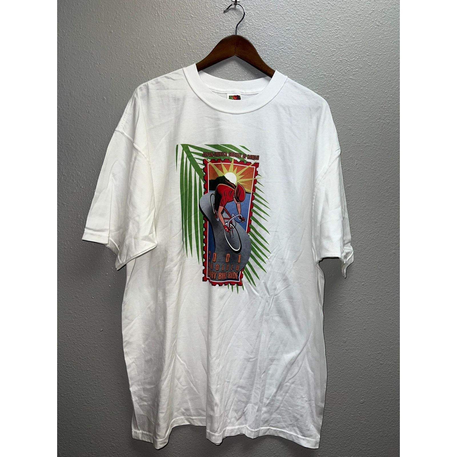 Fruit Of The Loom vintage Hawaii Biking Shirt Honolulu Ride Japan America 2XL Size US XXL / EU 58 / 5 - 1 Thumbnail