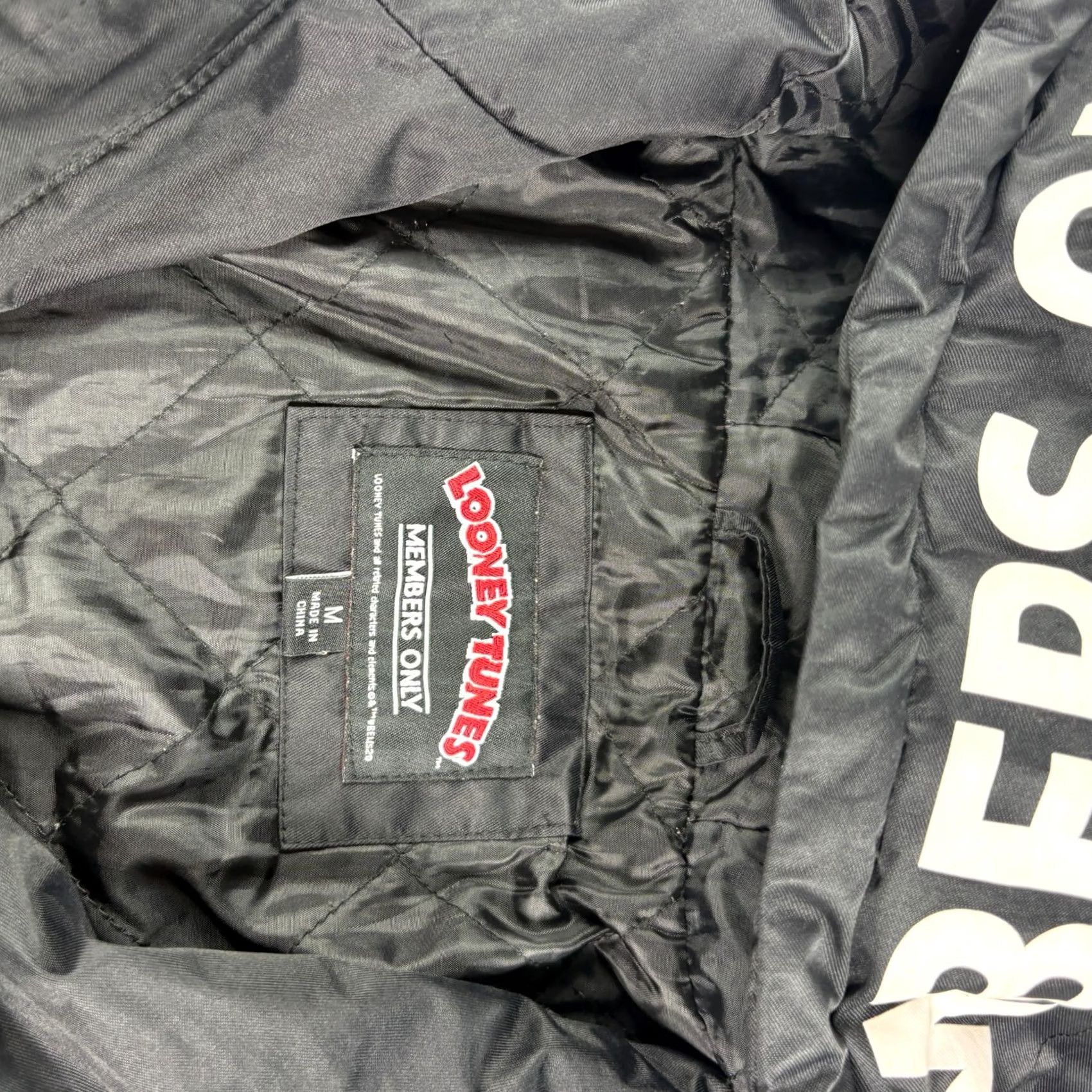 Members Only Members Only Jacket Mens M Black Looney Tunes Goon Squad Graphic Bomber Full Zip Hooded Size US M / EU 48-50 / 2 - 3 Thumbnail