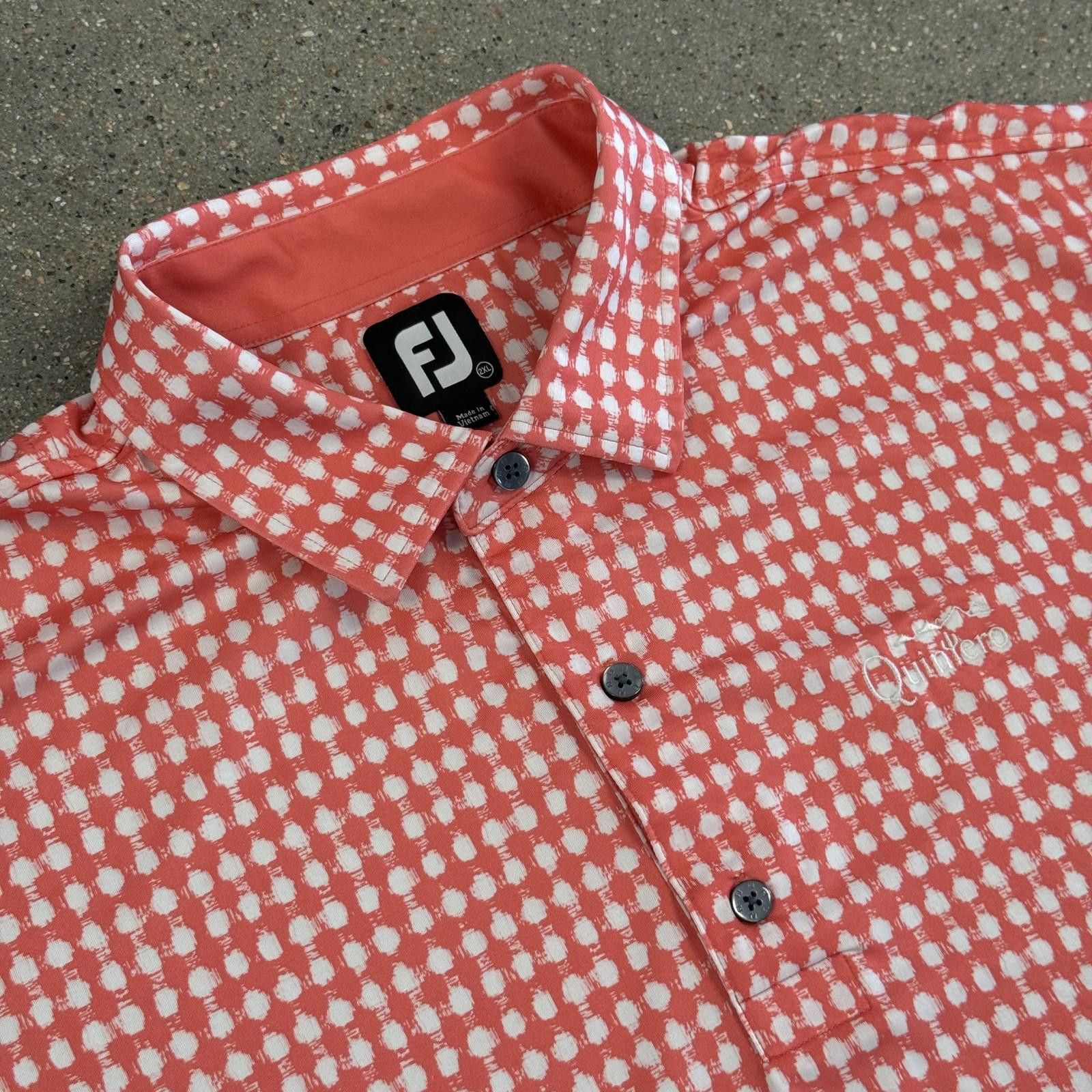 Footjoy FootJoy Polo Shirt Mens 2XL Golf Quintero Stretch Dot Print Size US XXL / EU 58 / 5 - 8 Thumbnail