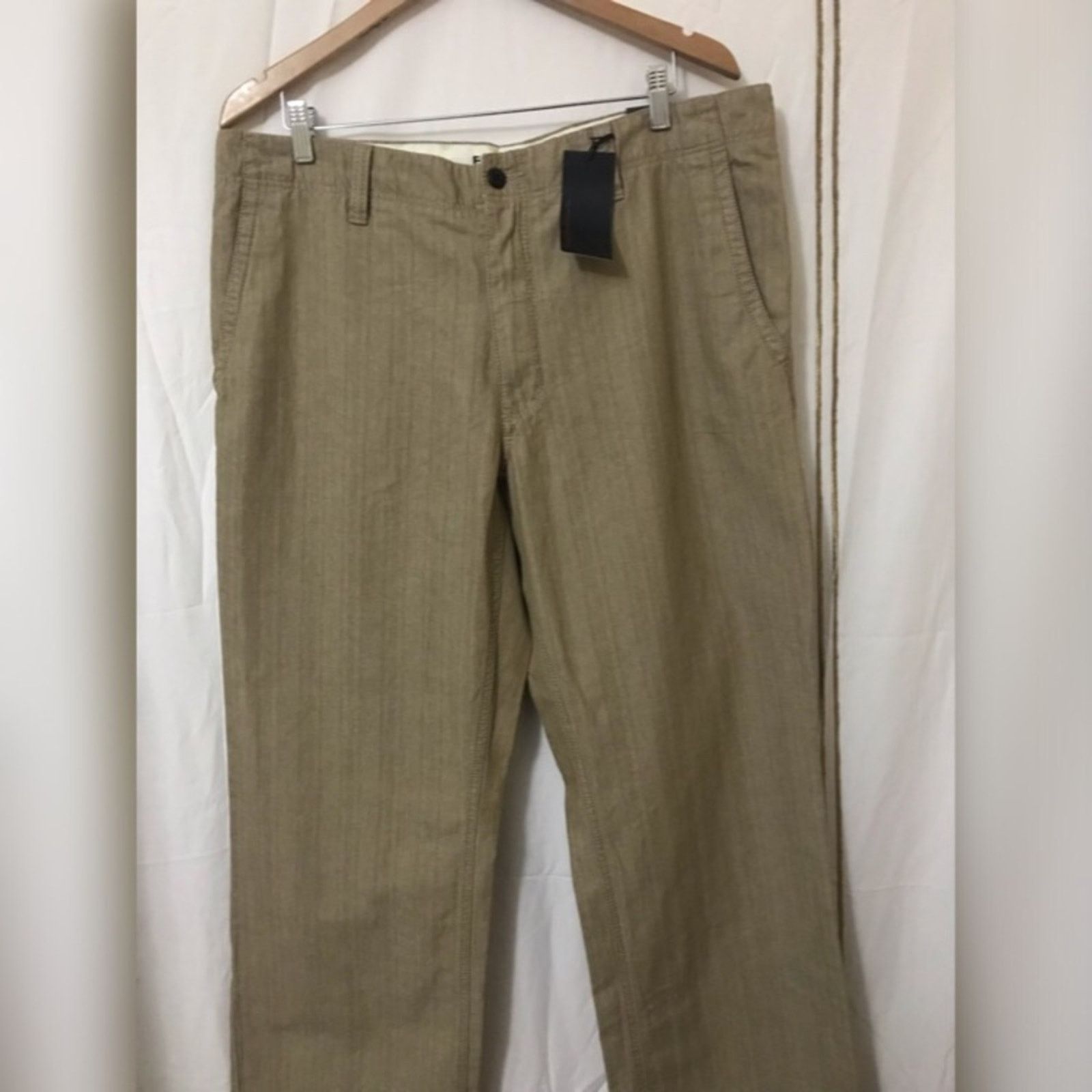 Express Express Producer Chino Khaki Boot Leg Dress Pants Size US 38 / EU 54 - 2 Thumbnail