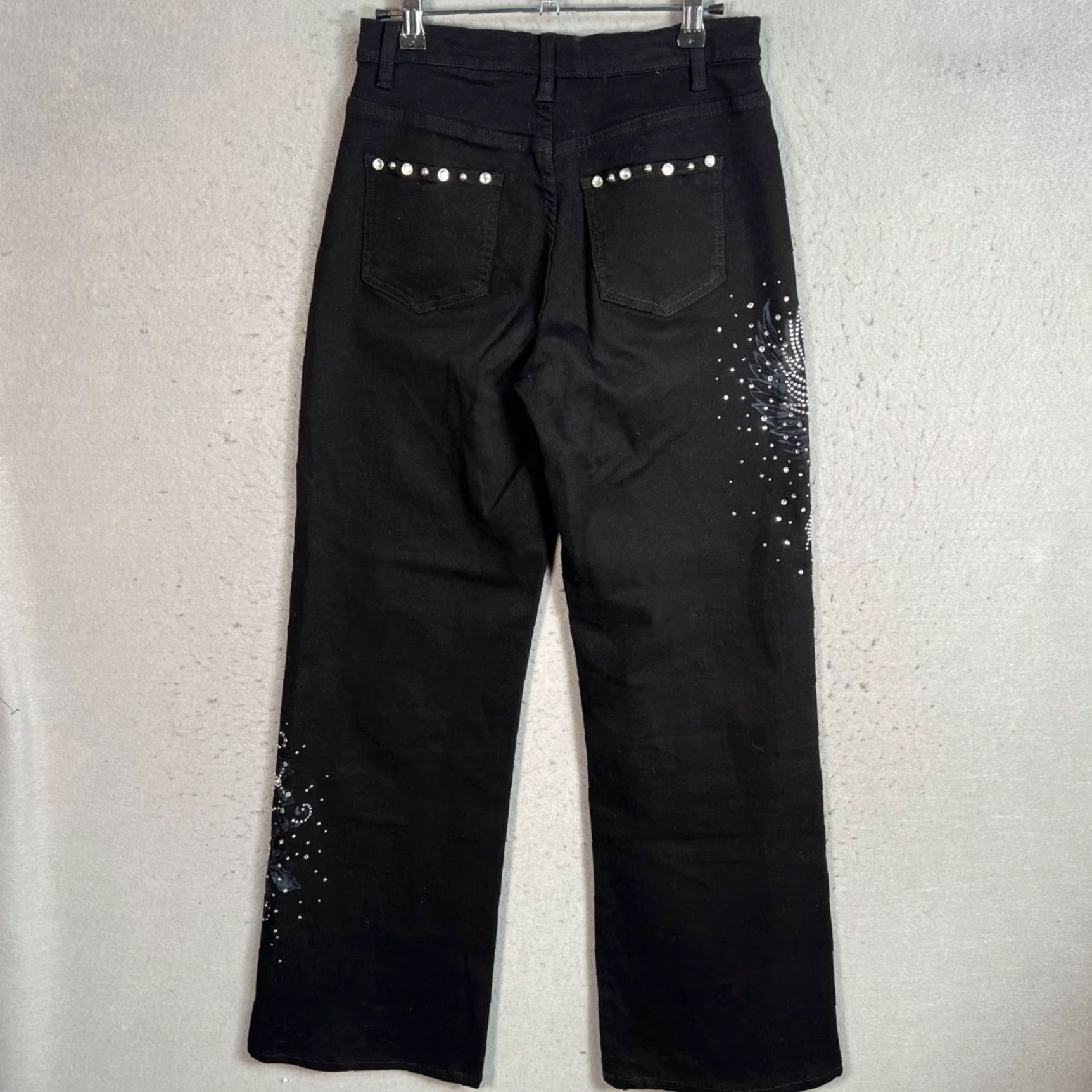 I.AM.GIA I.AM.GIA Black Rhinestone Embellished Wide Leg Denim Pants Womens Small Size S Denim Jeans Rhinestone 5-Pocket Brand: I.AM.GIA Womens Shoes? Size 28" / US 6 / IT 42 - 2 Thumbnail