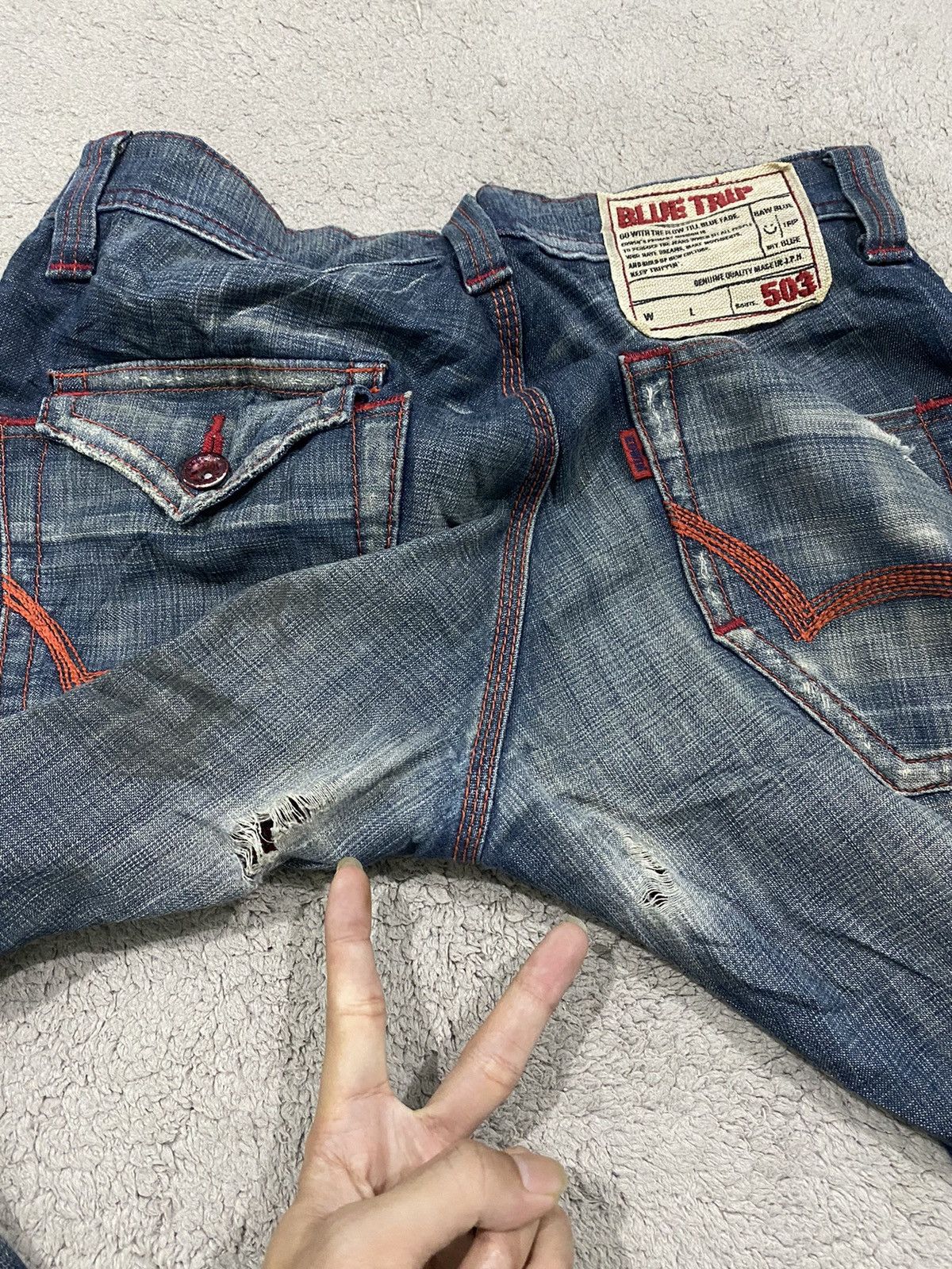 Edwin Edwin Bluetrip Bondage Punks Style Denim Pants Size US 33 - 11 Thumbnail