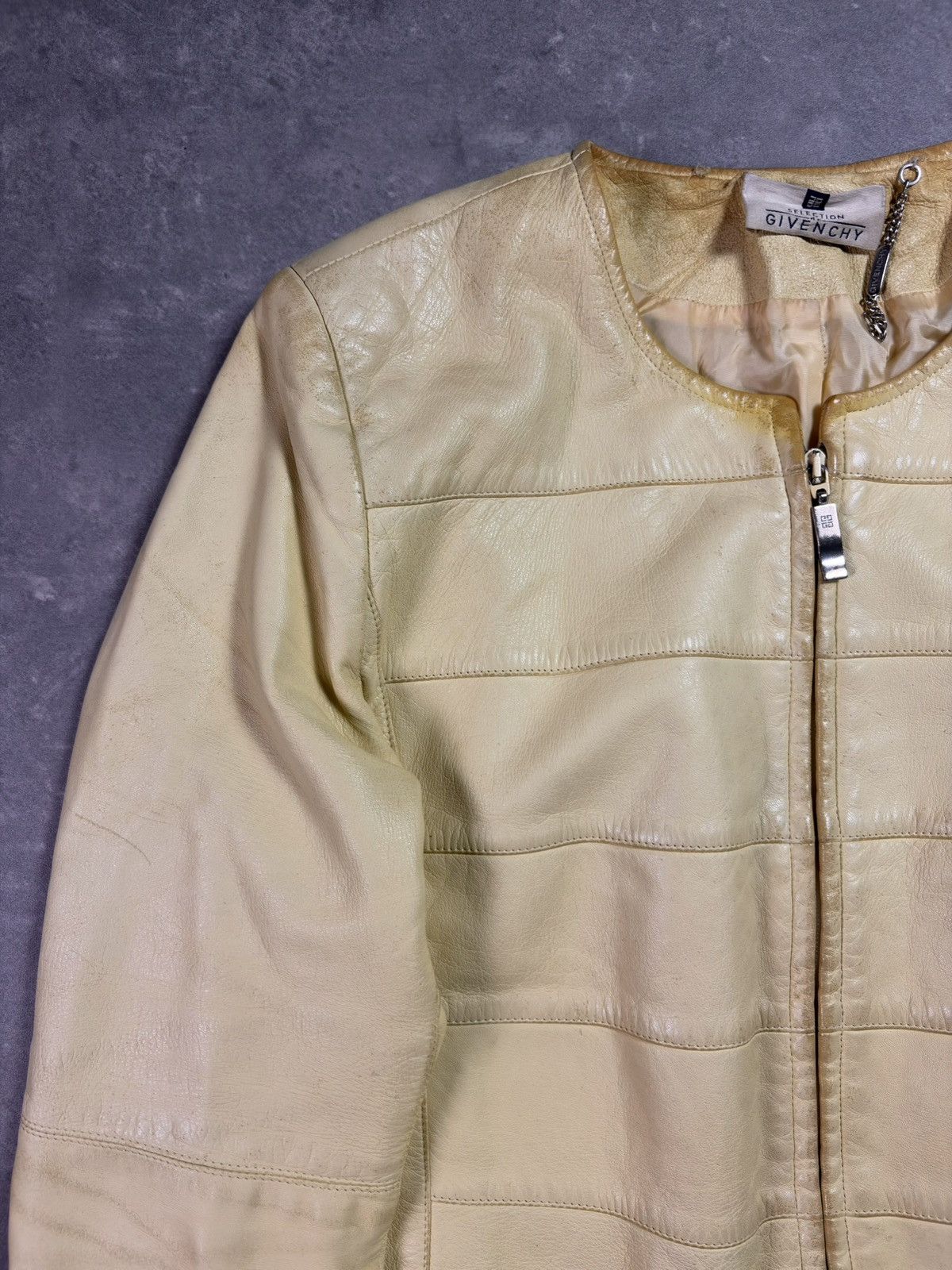 Givenchy 90s Distressed Faded Givenchy Napoleon Leather Jacket 40 Size L / US 10 / IT 46 - 4 Thumbnail
