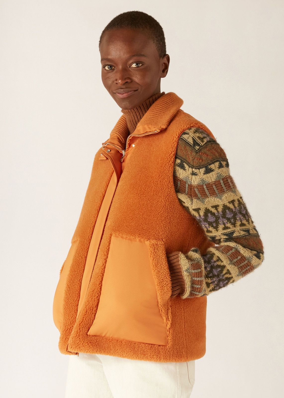 Loro Piana o1srvl11e1124 Reversible Gilet in Orange Size S / US 4 / IT 40 - 7 Thumbnail