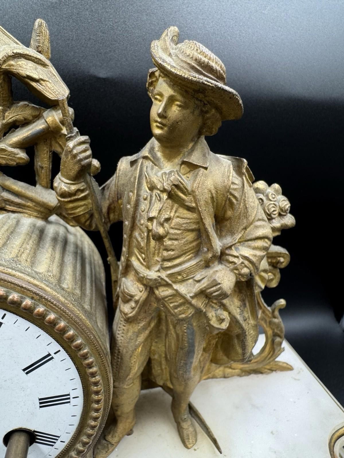 Other Antique Japy Freres Figural Musketeer Mantel Clock H. Molle Size ONE SIZE - 9 Thumbnail
