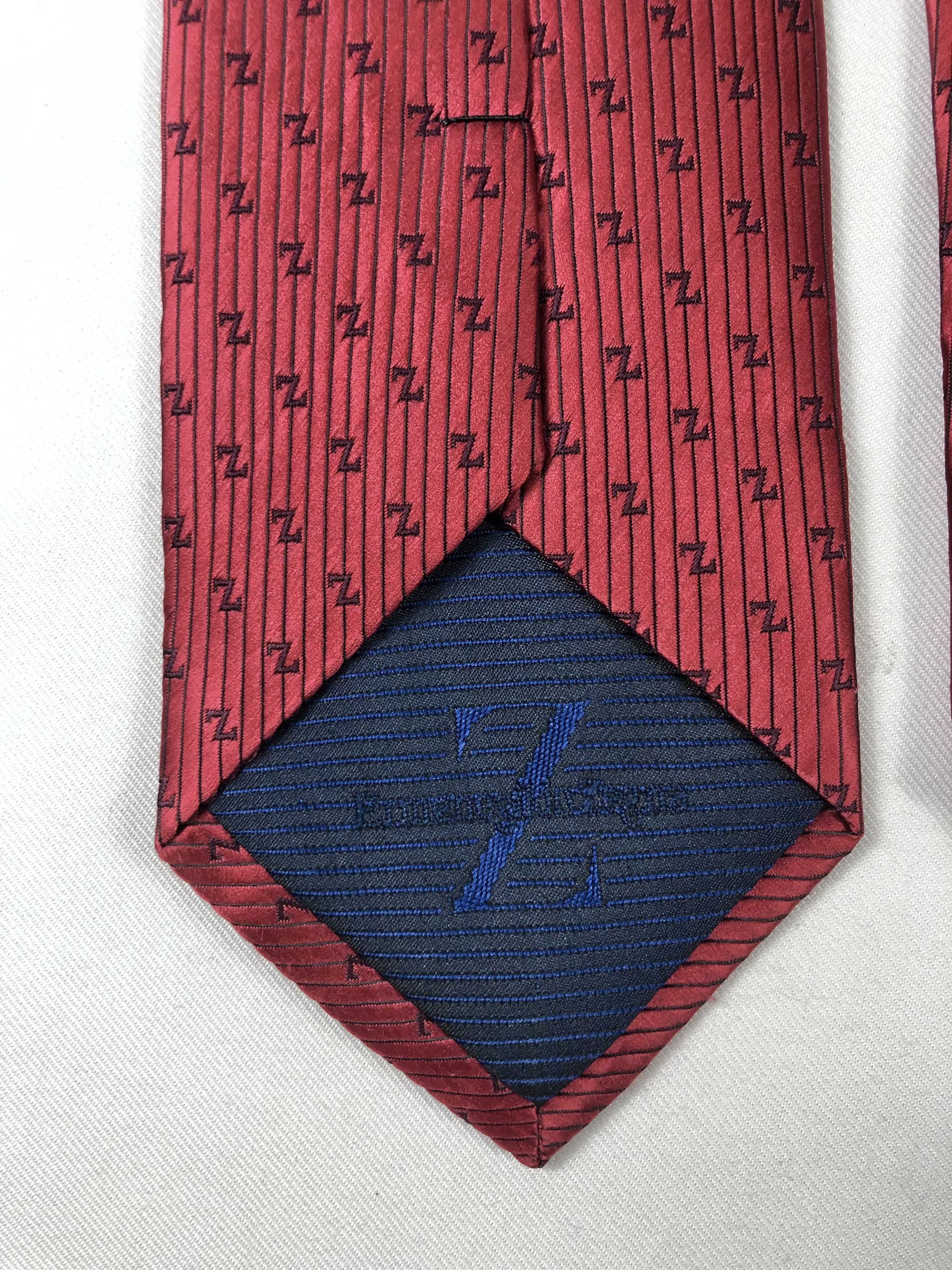 Ermenegildo Zegna Rare Ermenegildo Zegna Monogram Silk Tie Made in Italy Size ONE SIZE - 6 Thumbnail