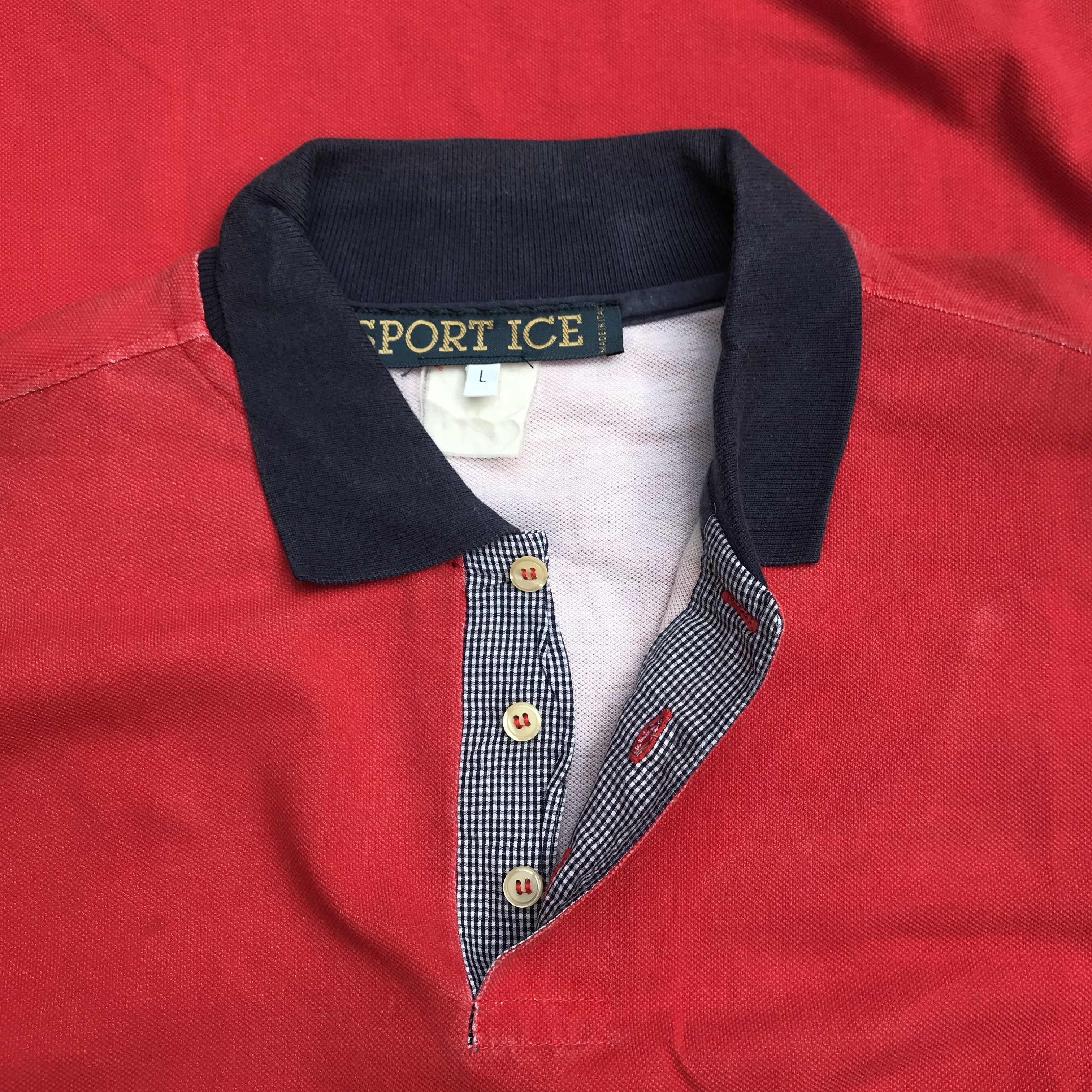 Iceberg × Vintage Vintage Sport Ice Italy Iceberg history Polo Shirt Red Navy Size US XL / EU 56 / 4 - 2 Thumbnail