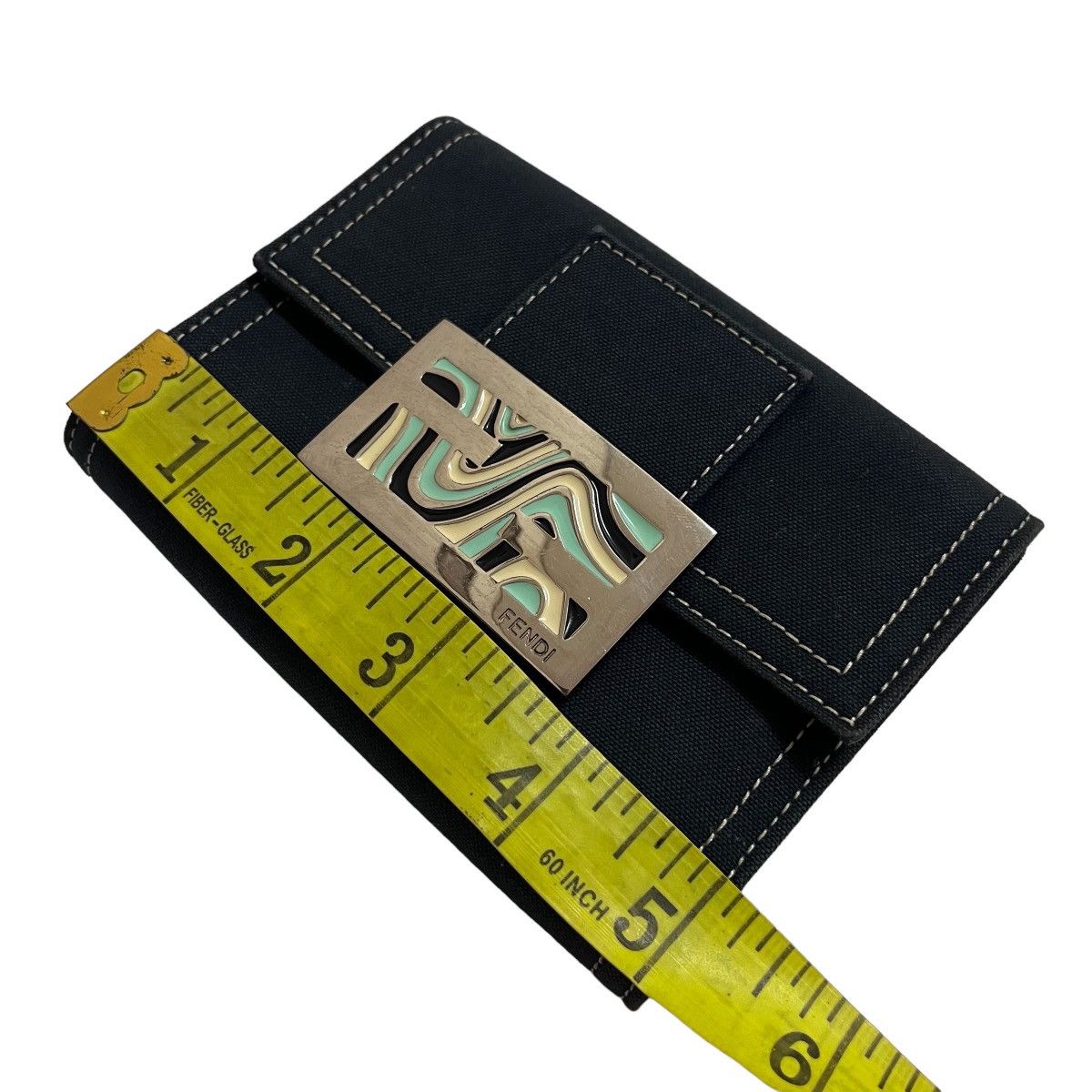 Fendi Authentic Fendi Roma Dark Blue Canvas Wallet Size ONE SIZE - 13 Thumbnail