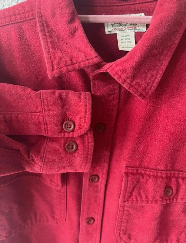 L.L. Bean LL Bean Chamois cloth overshirt red bordeaux M Size US M / EU 48-50 / 2 - 4 Thumbnail