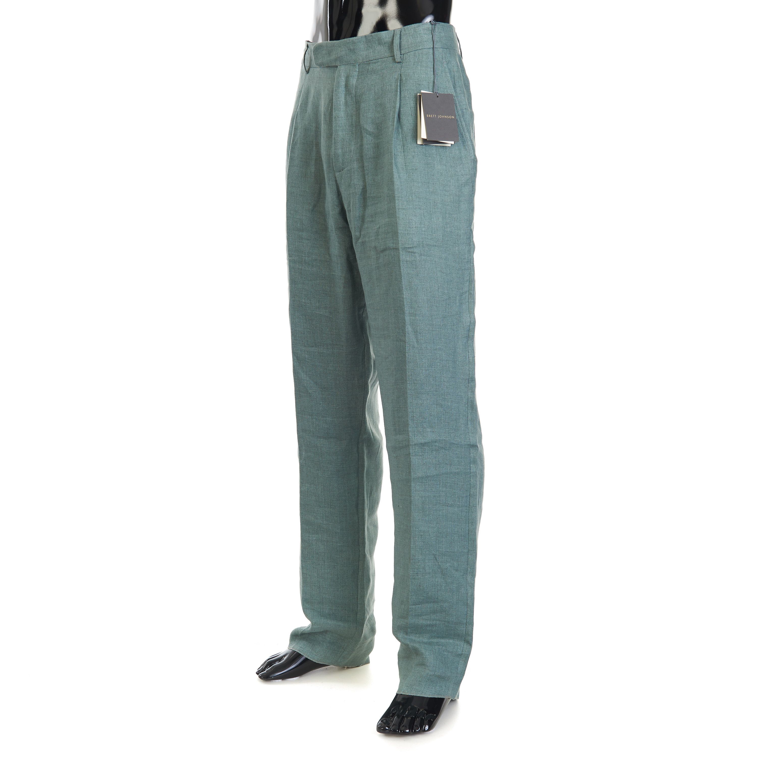 Other Brett Johnson Sky Powder Single Pleat Pants - Linen Size US 34 / EU 50 - 2 Thumbnail