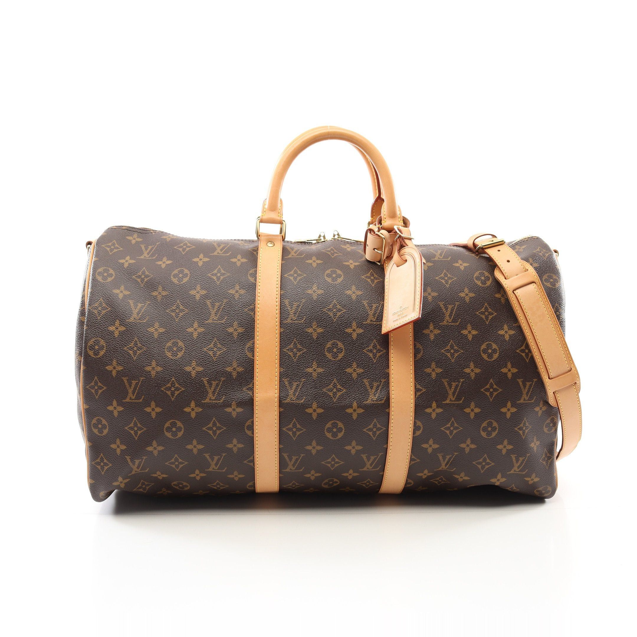 Louis Vuitton Louis Vuitton Keepall 50 Monogram Boston Bag Leather Brown Size ONE SIZE - 1 Thumbnail