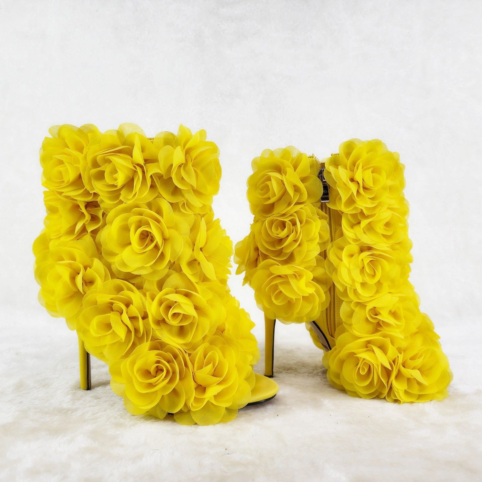 Other Beauty 3D Flowers Floral 4" High Heel Elegant Xoanna Ankle B Size US 7 / IT 37 - 5 Thumbnail