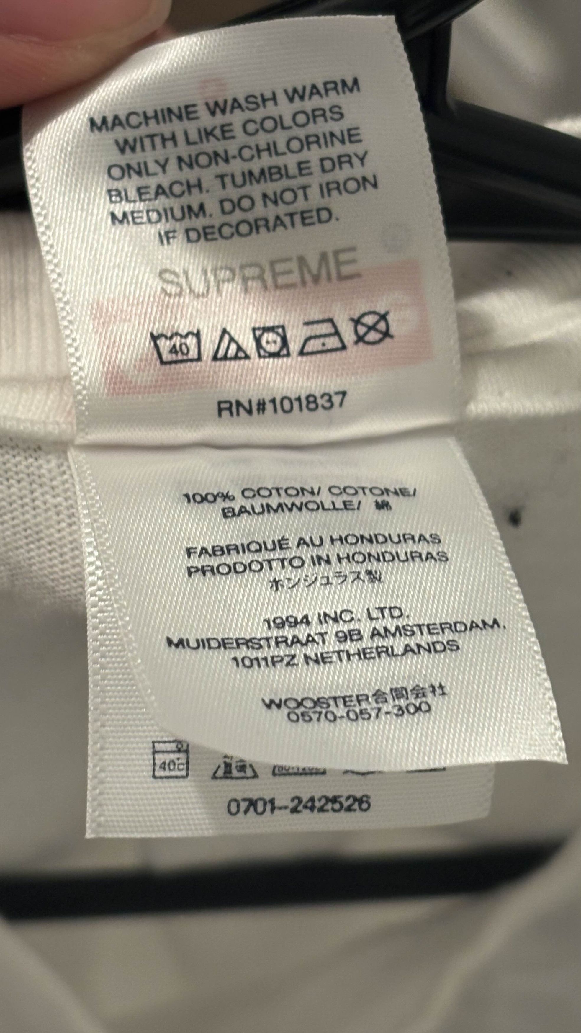Supreme Supreme Receiver Tee 'White' Size US S / EU 44-46 / 1 - 4 Thumbnail