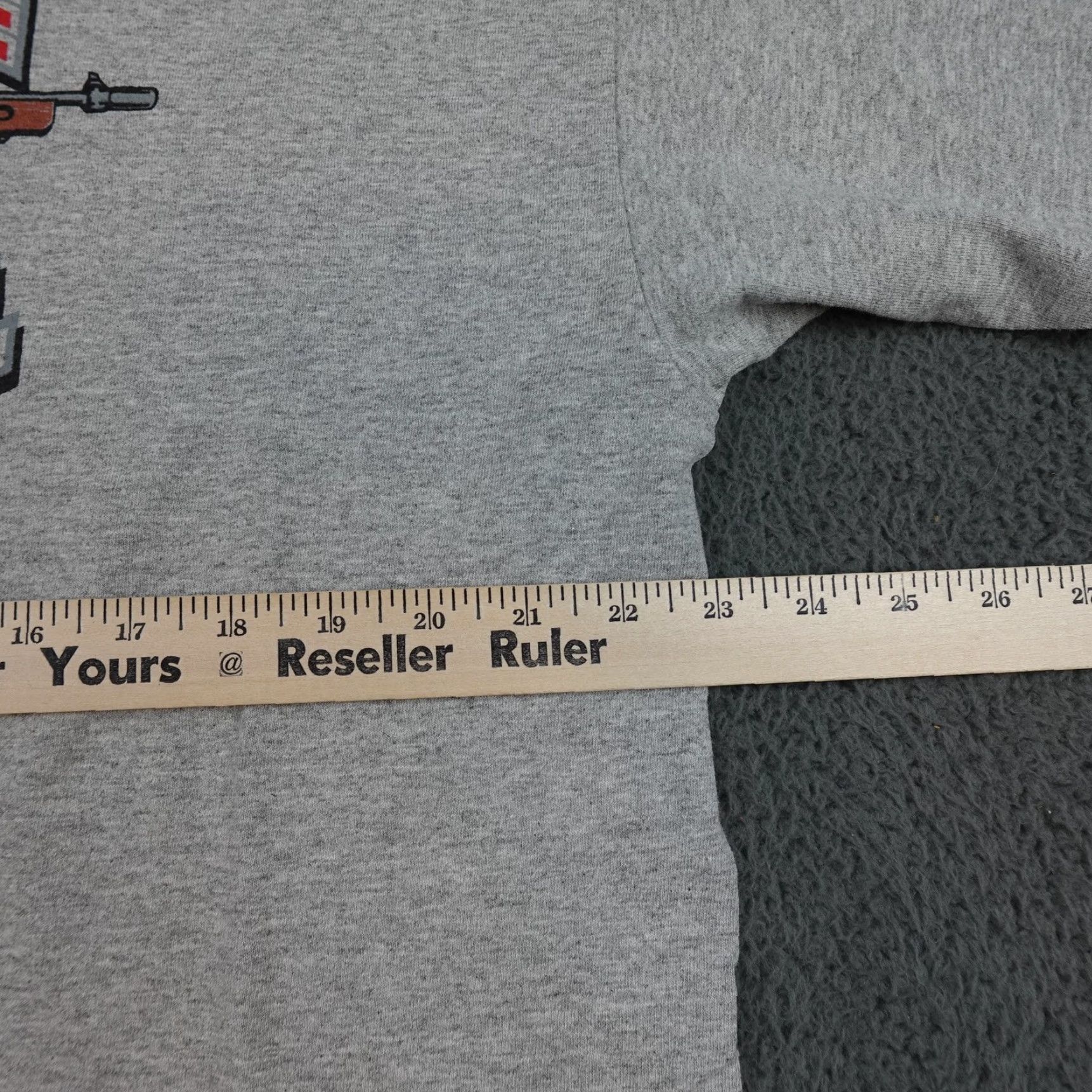Gildan VINTAGE Thompson Gun Shirt Mens XL Gray Old Time Rock N Roll Graphic Tee Back Size US XL / EU 56 / 4 - 7 Thumbnail