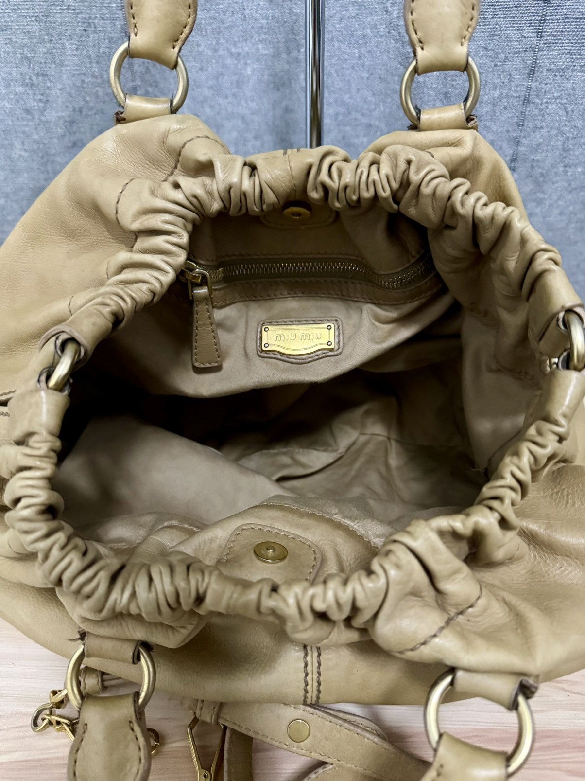 Miu Miu Vintage Miu Miu gathered leather 2-way Shoulder hand bag Size ONE SIZE - 11 Thumbnail
