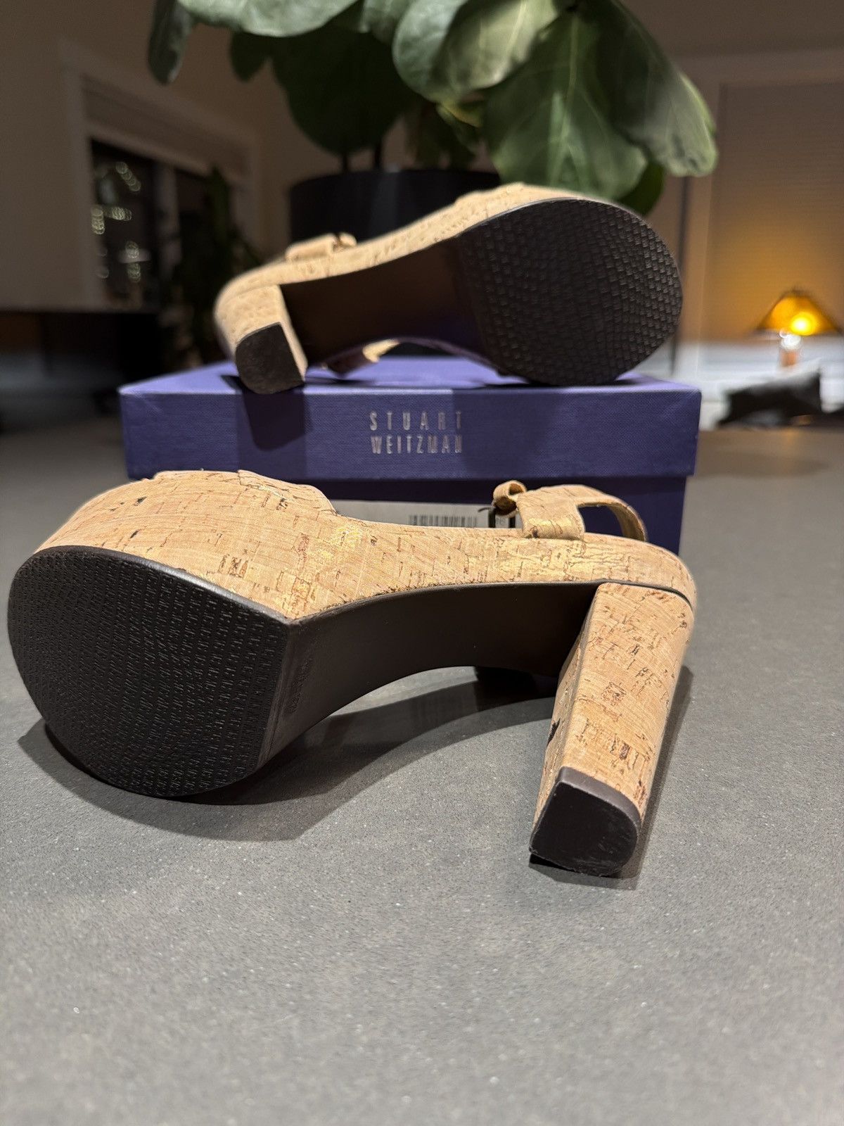 Stuart Weitzman Stuart Weitzman Brass Lame Cork Size US 6.5 / IT 36.5 - 5 Thumbnail