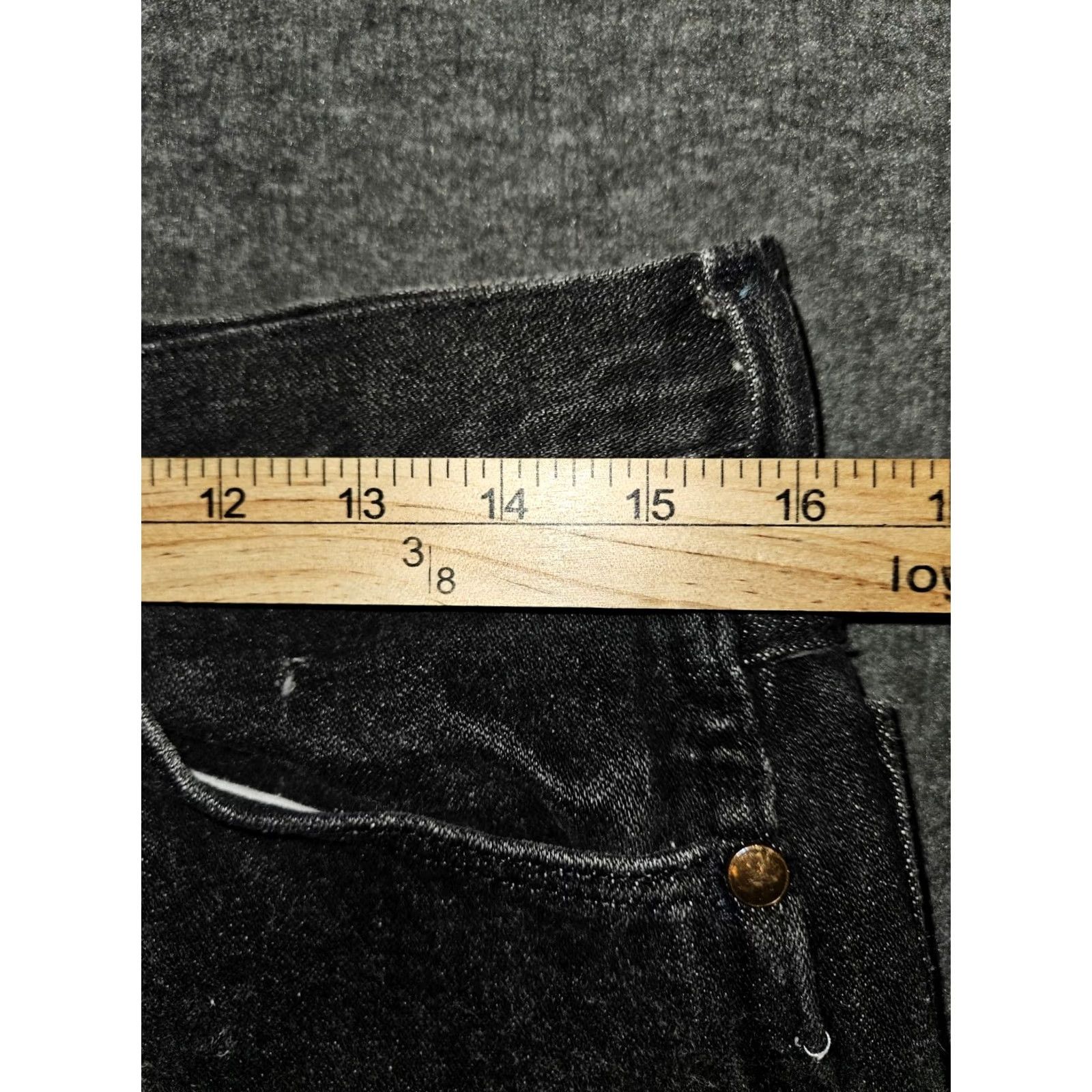 Wrangler VINTAGE Wrangler Jeans Straight Leg Mens 33x30 Black Denim Western Bowboy 90s USA Leather Logo Pockets Size US 33 - 3 Thumbnail