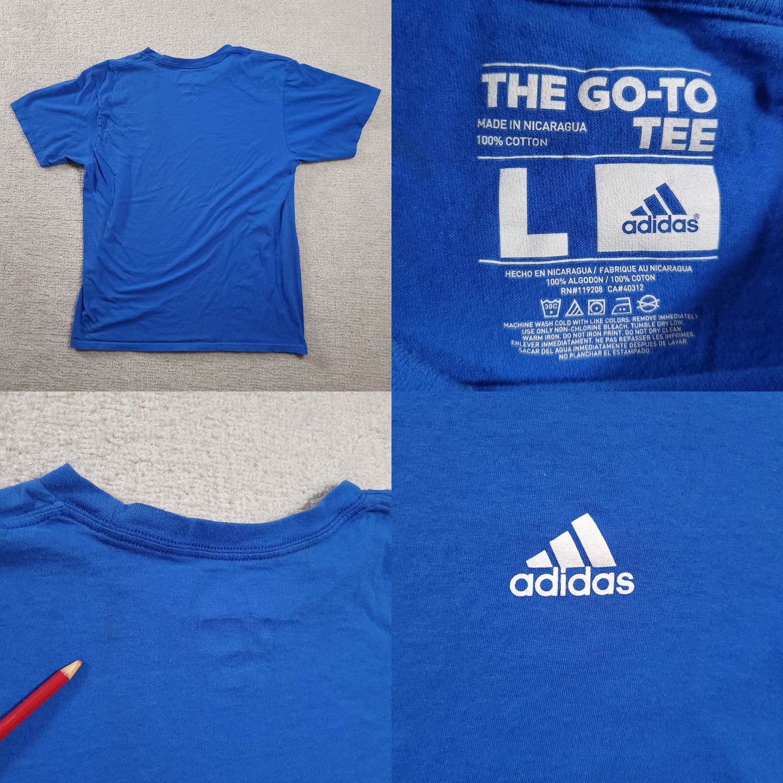 Adidas adidas Shirt Mens S Blue The Tee Men Logo Size US S / EU 44-46 / 1 - 8 Thumbnail