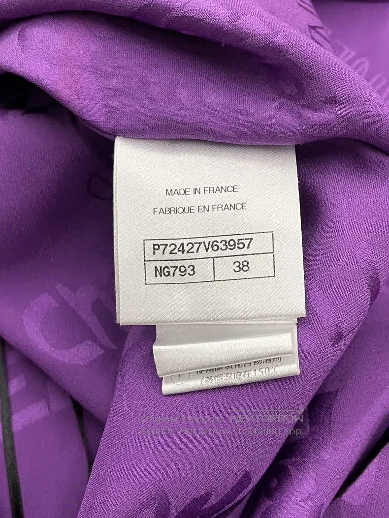 Chanel Chanel Spring and summer purple silk ruffled dark pattern Size XS / US 0-2 / IT 36-38 - 5 Thumbnail