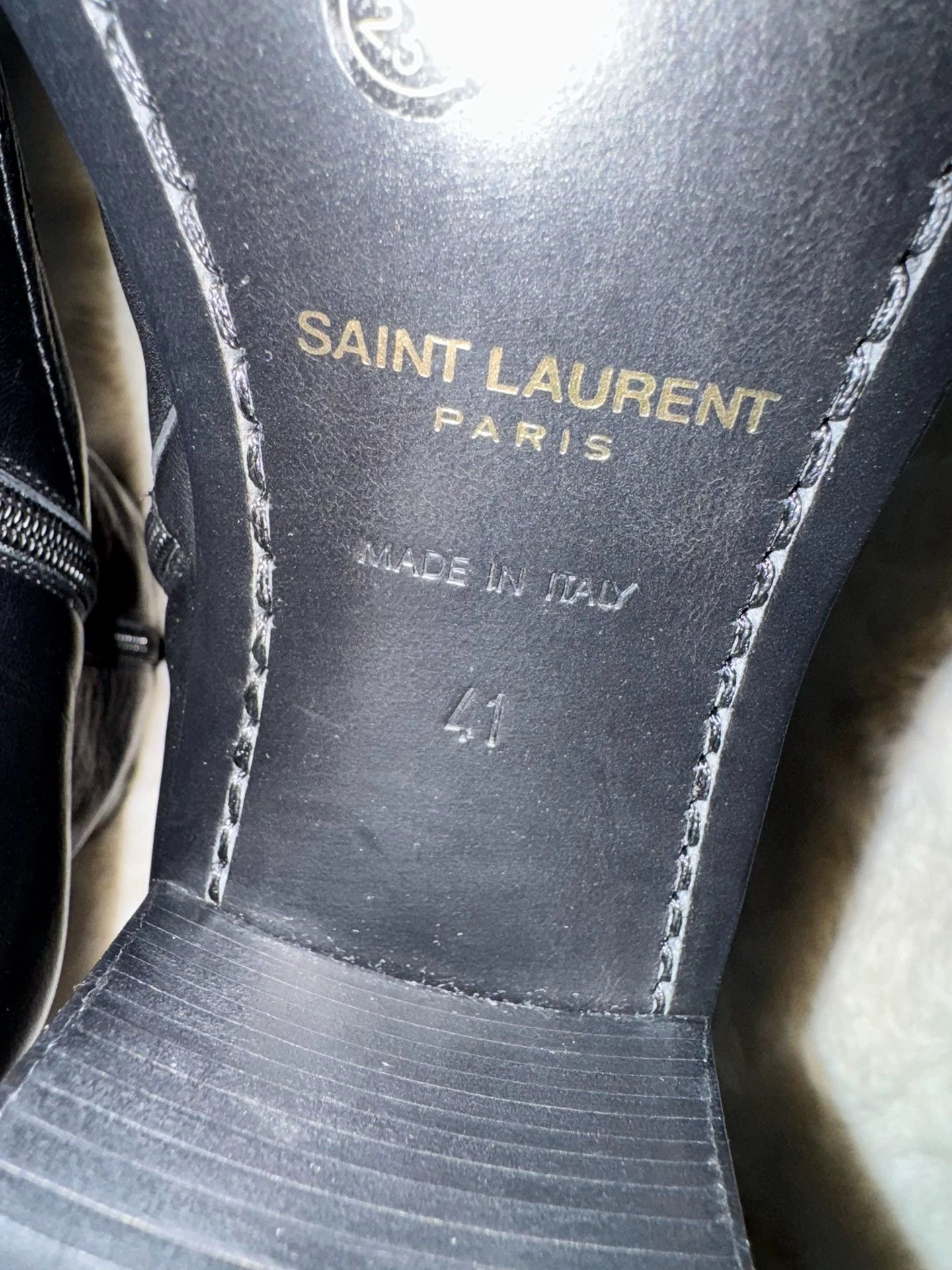 Saint Laurent Paris Saint Laurent YSL black and gold show boots for men Size US 8 / EU 41 - 6 Thumbnail