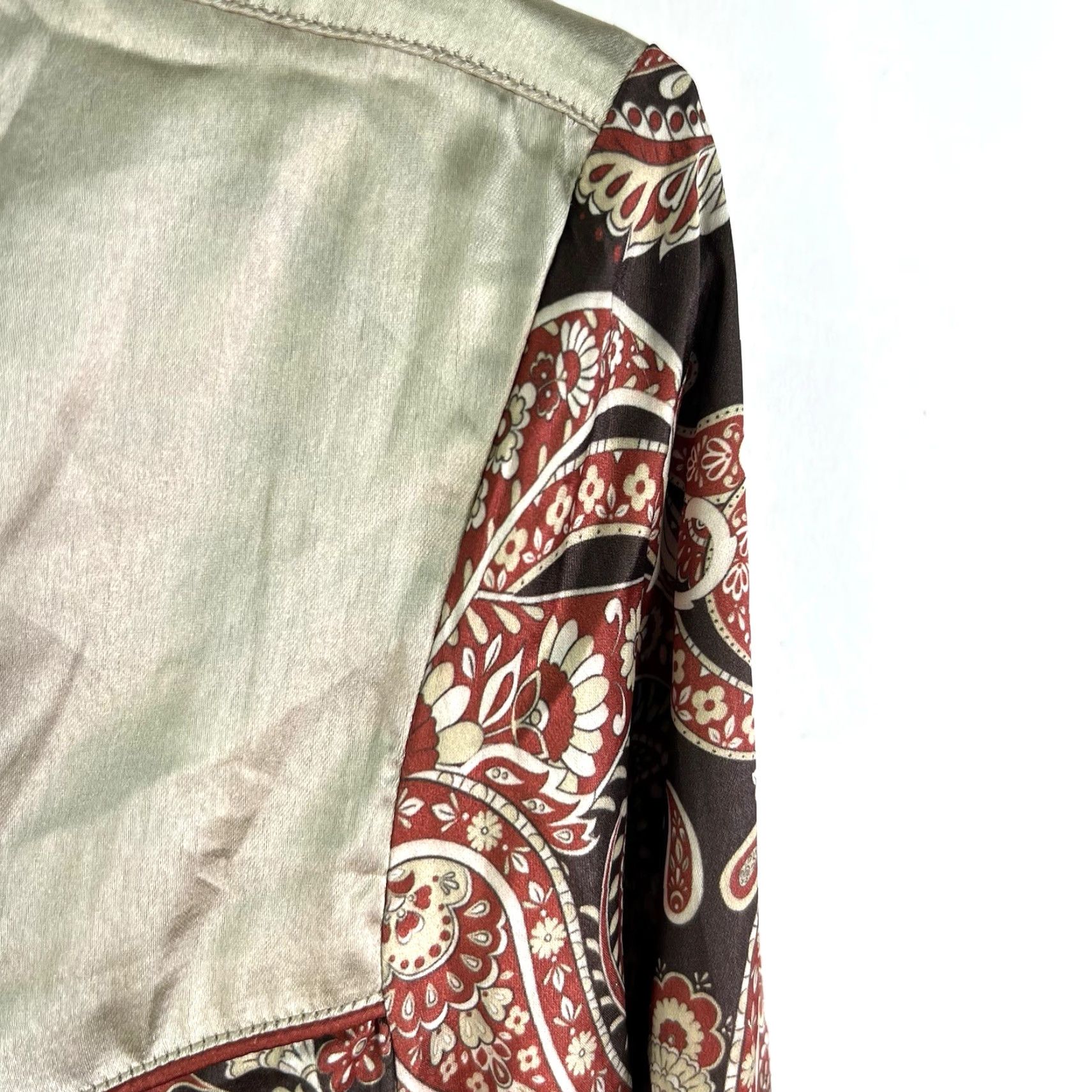 Scully Scully Western Floral Fringe Button Shirt Women Size S Beige Size S / US 4 / IT 40 - 2 Thumbnail