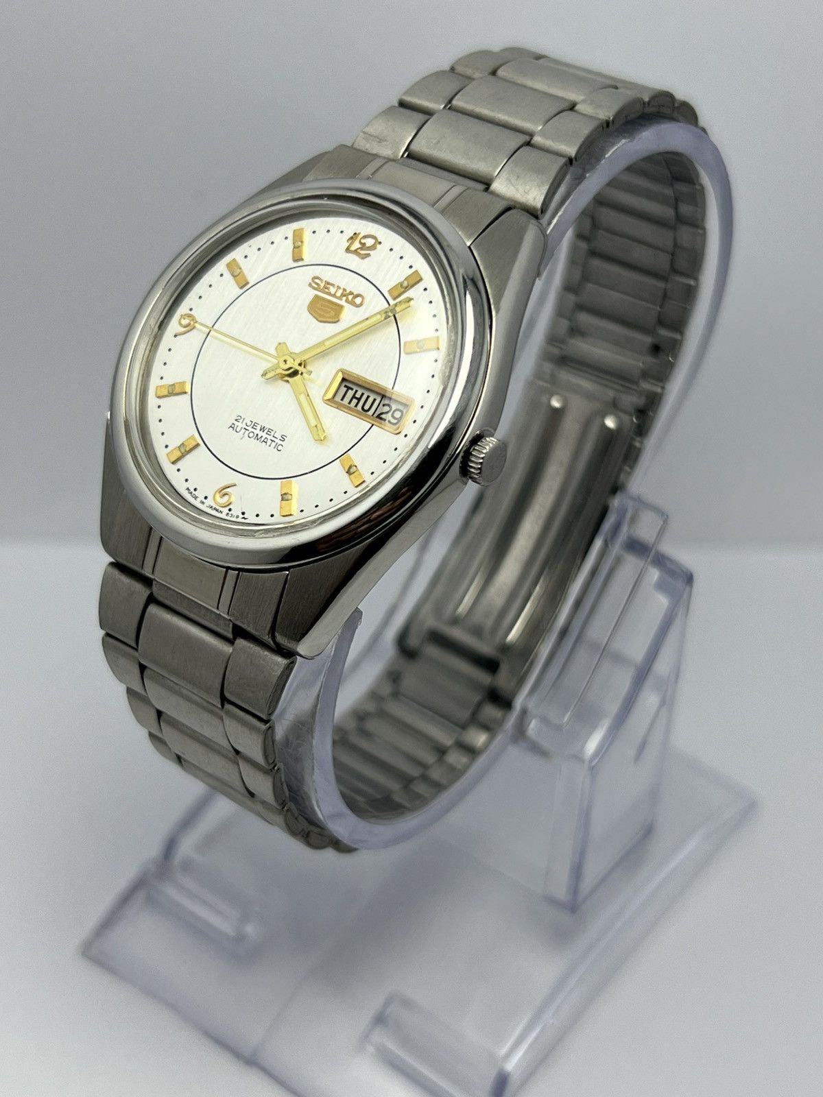 Seiko Seiko 5 Automatic Vintage Wrist Watch Day/Date Japan Size 36 - 4 Thumbnail