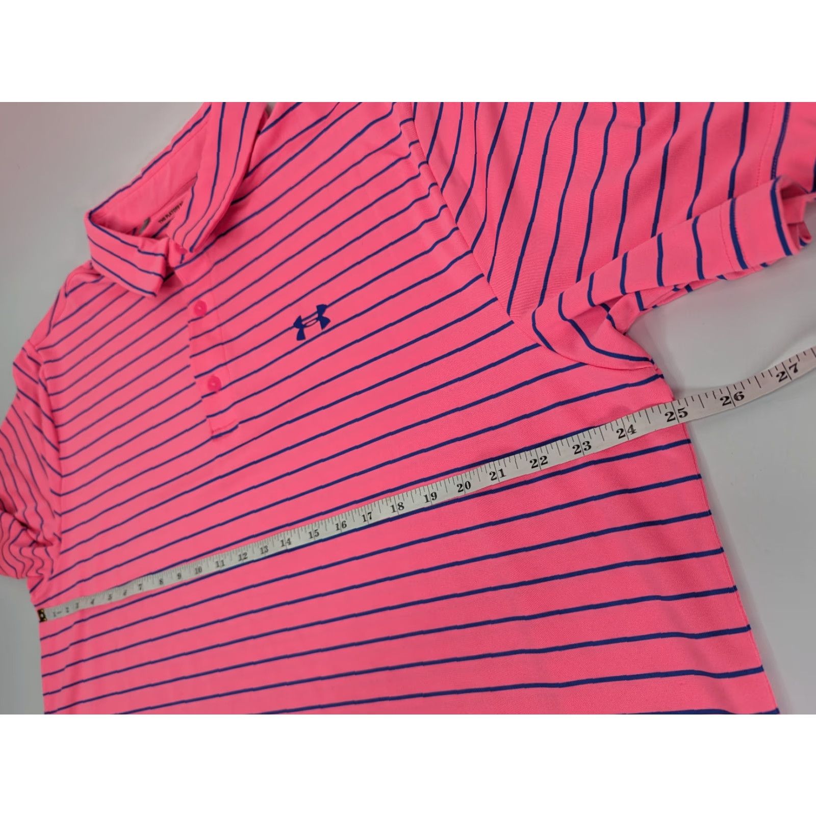 Under Armour Under Armour The Playoff Polo Short Sleeve Pink Striped Men’s 2XL 1351130 Size US XXL / EU 58 / 5 - 5 Thumbnail