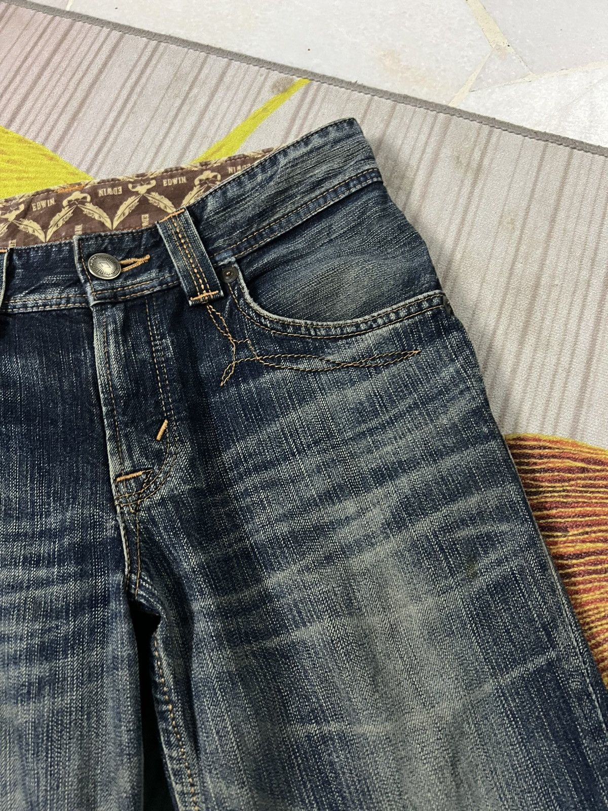Edwin 💥Flare💥Vintage Edwin XVS Buffalo Head Distress Jean Size US 30 / EU 46 - 12 Thumbnail